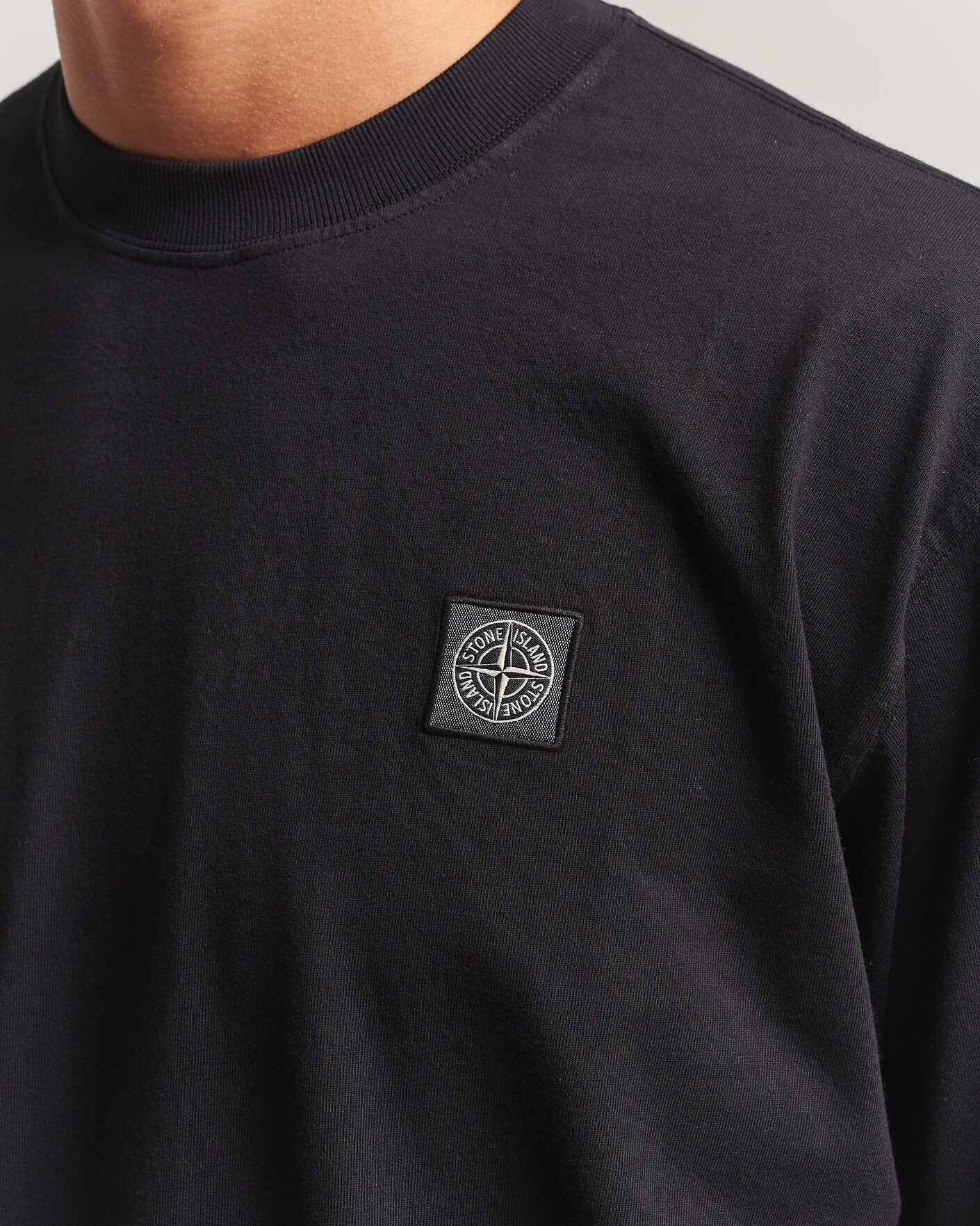 Homme | T-shirts | Stone Island | Organic Cotton Jersey Long Sleeve T-Shirt Black