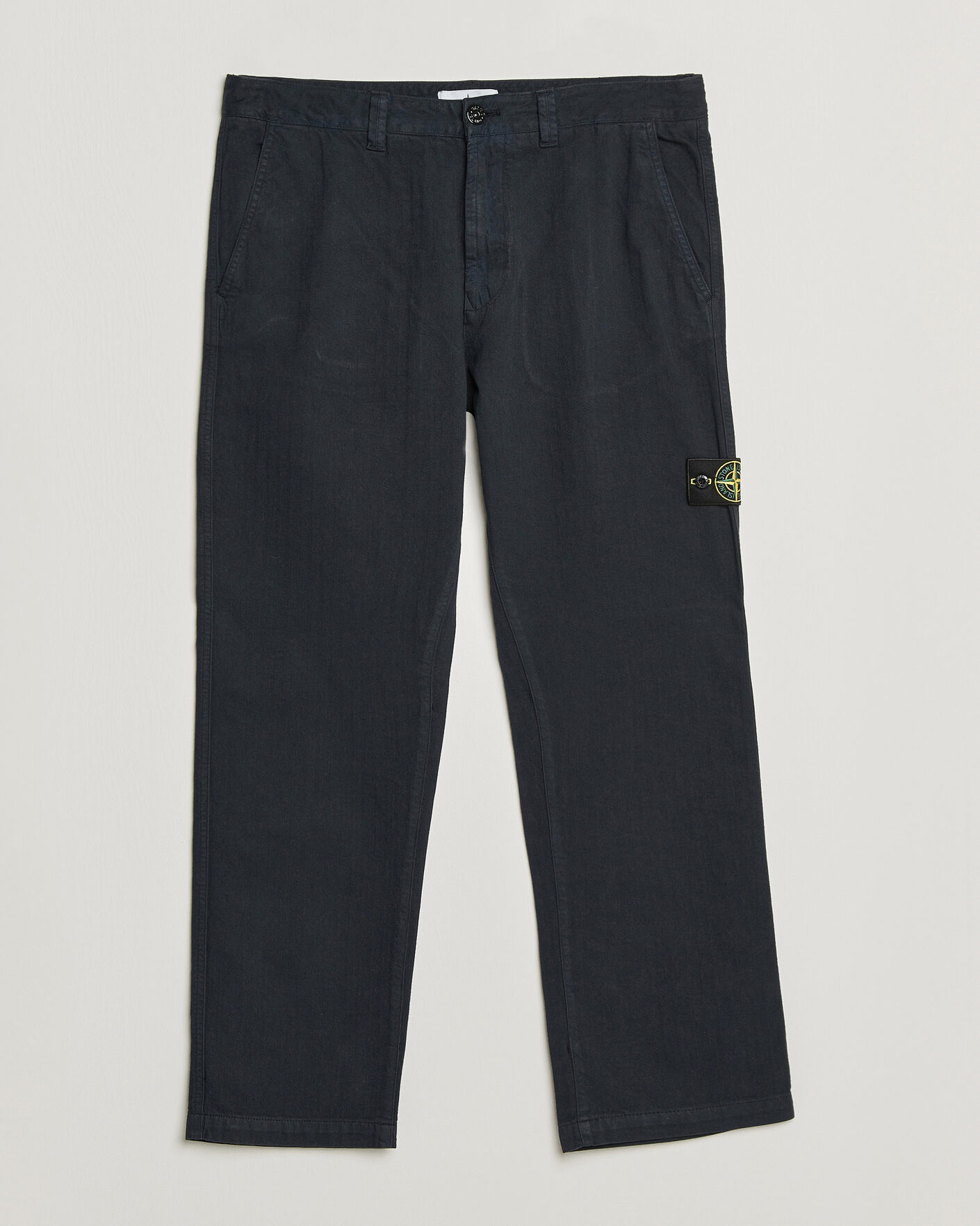 Homme | Pantalons | Stone Island | Cotton Herringbone Pants Navy Blue