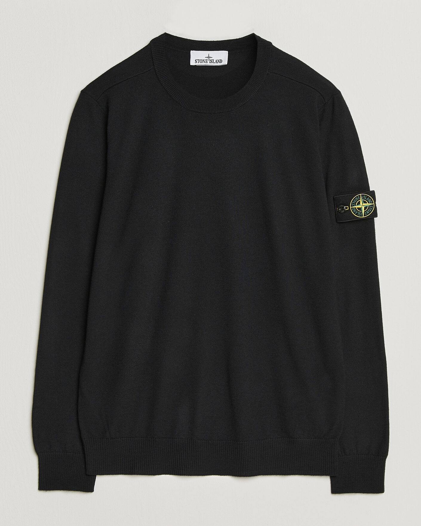 Homme | Pulls Et Tricots | Stone Island | Light Pure Wool Crew Neck Black
