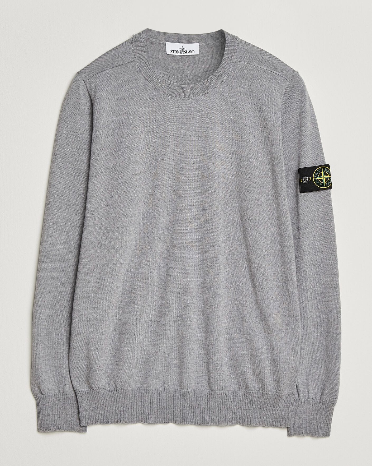 Homme | Pulls Et Tricots | Stone Island | Light Pure Wool Crew Neck Ash Grey Melange