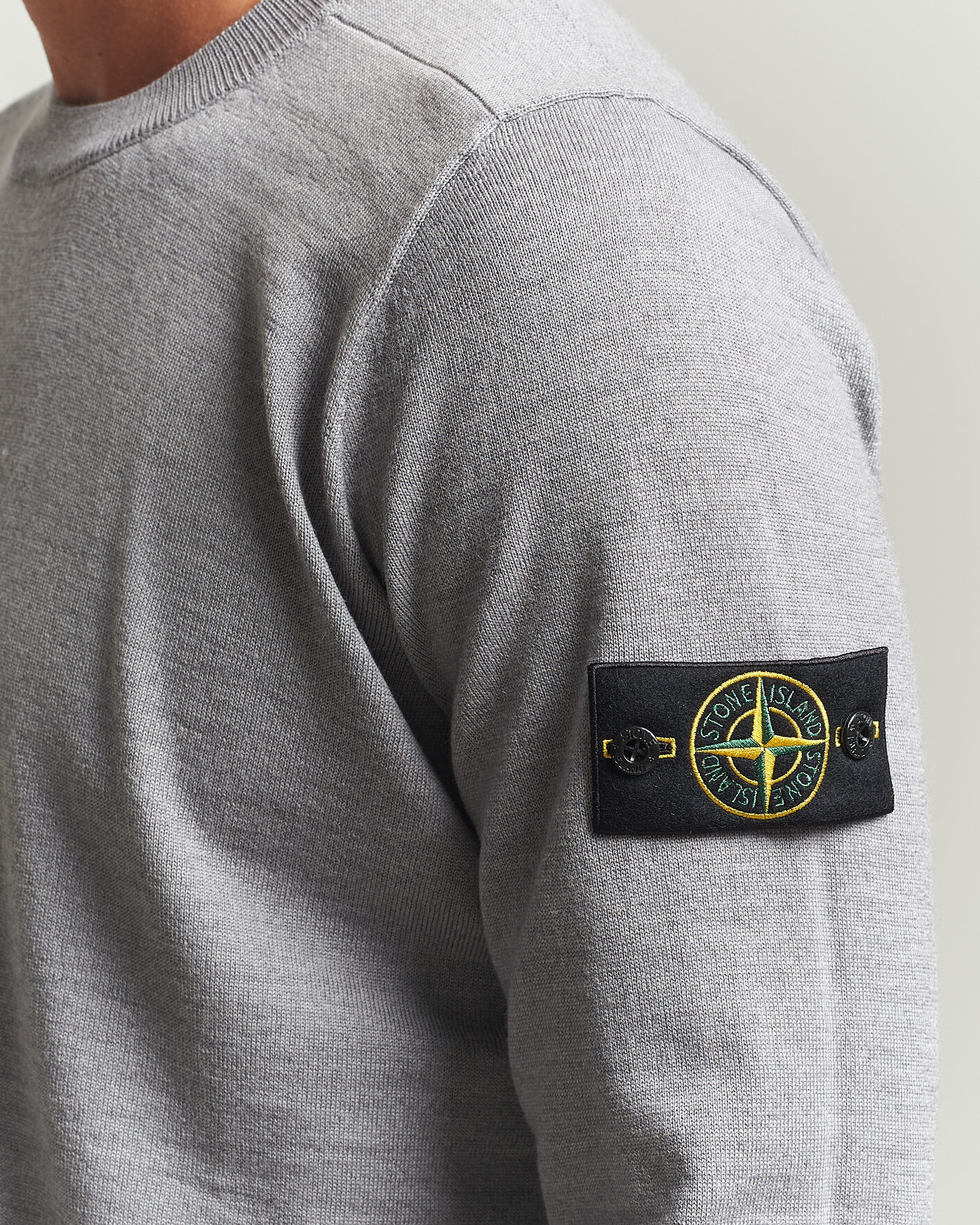 Homme | Pulls Et Tricots | Stone Island | Light Pure Wool Crew Neck Ash Grey Melange