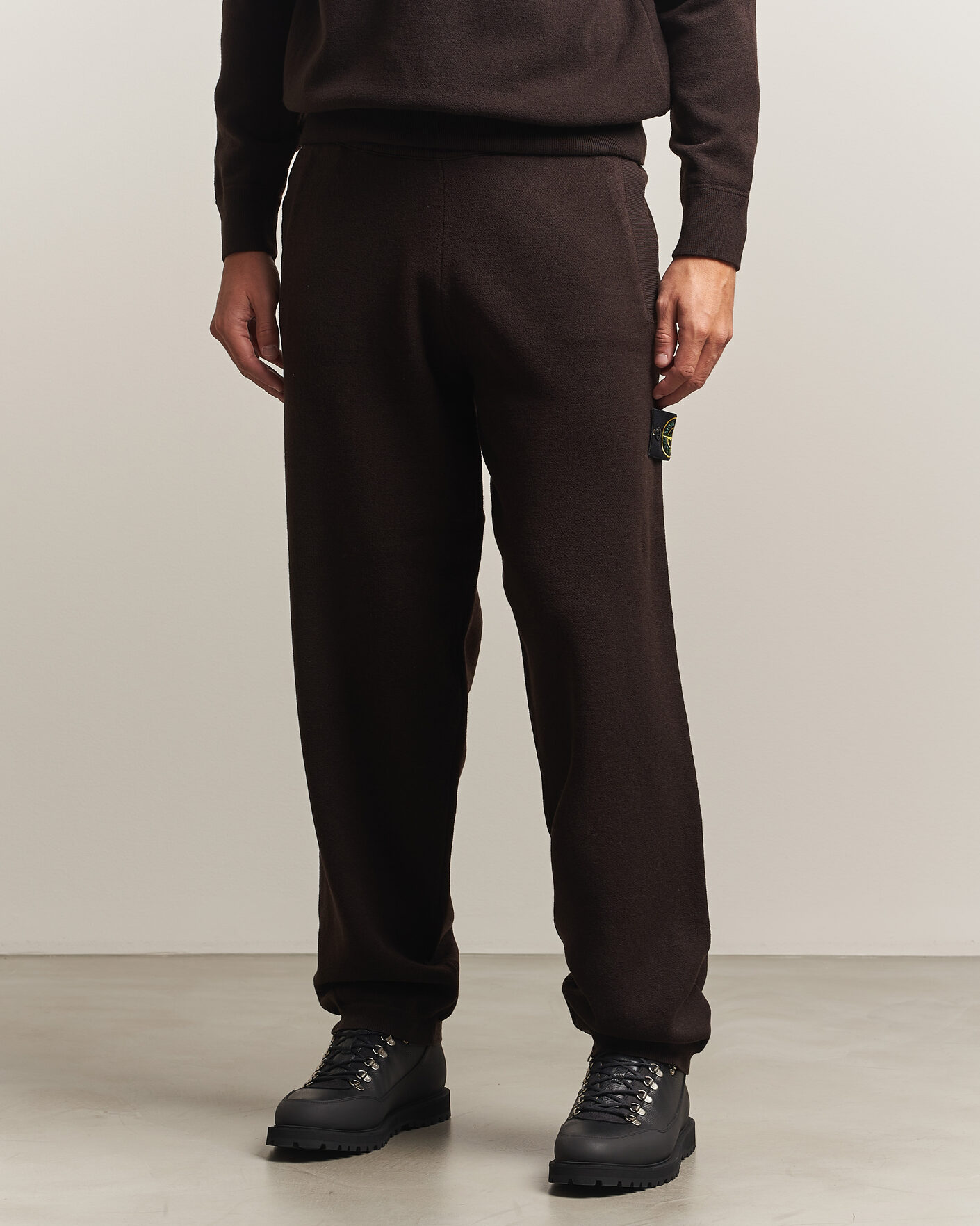 Homme | Pantalons | Stone Island | Plush Stitch Stretch Wool Pants Coal Grey
