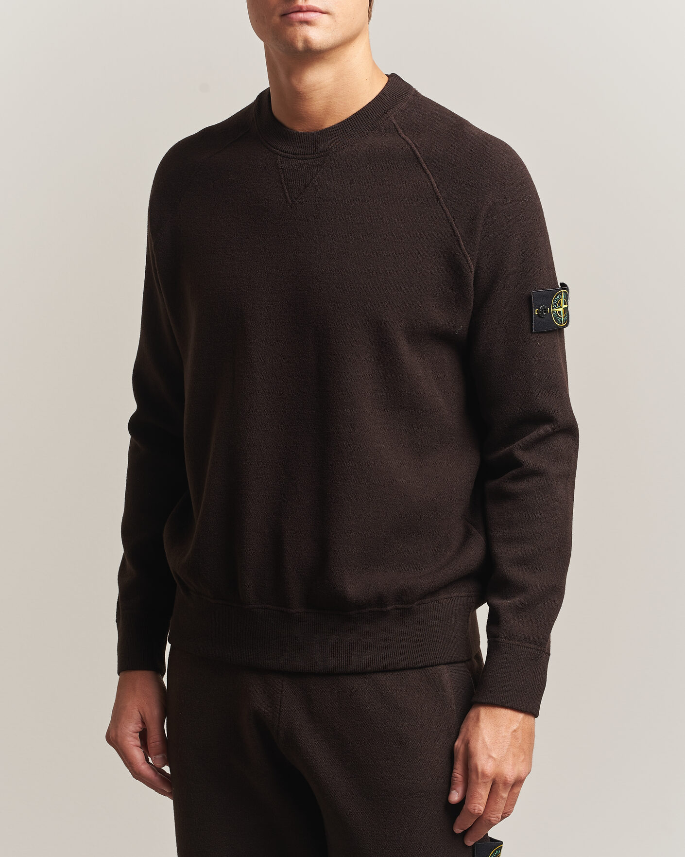 Heren | Truien | Stone Island | Plush Stitch Stretch Wool Sweat Coal Grey