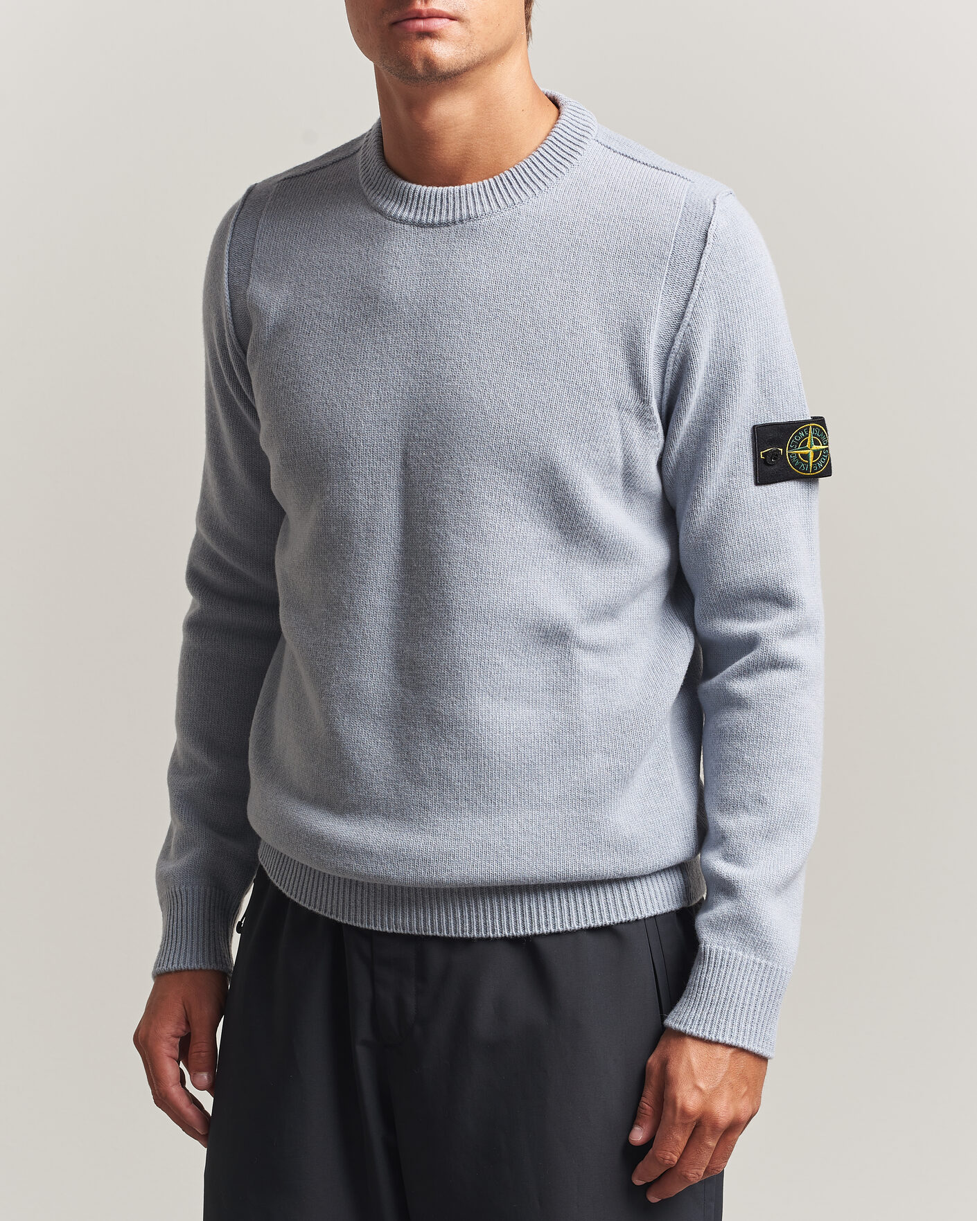 Homme | Pulls Et Tricots | Stone Island | Knitted Lambswool Crew Neck Ash Grey