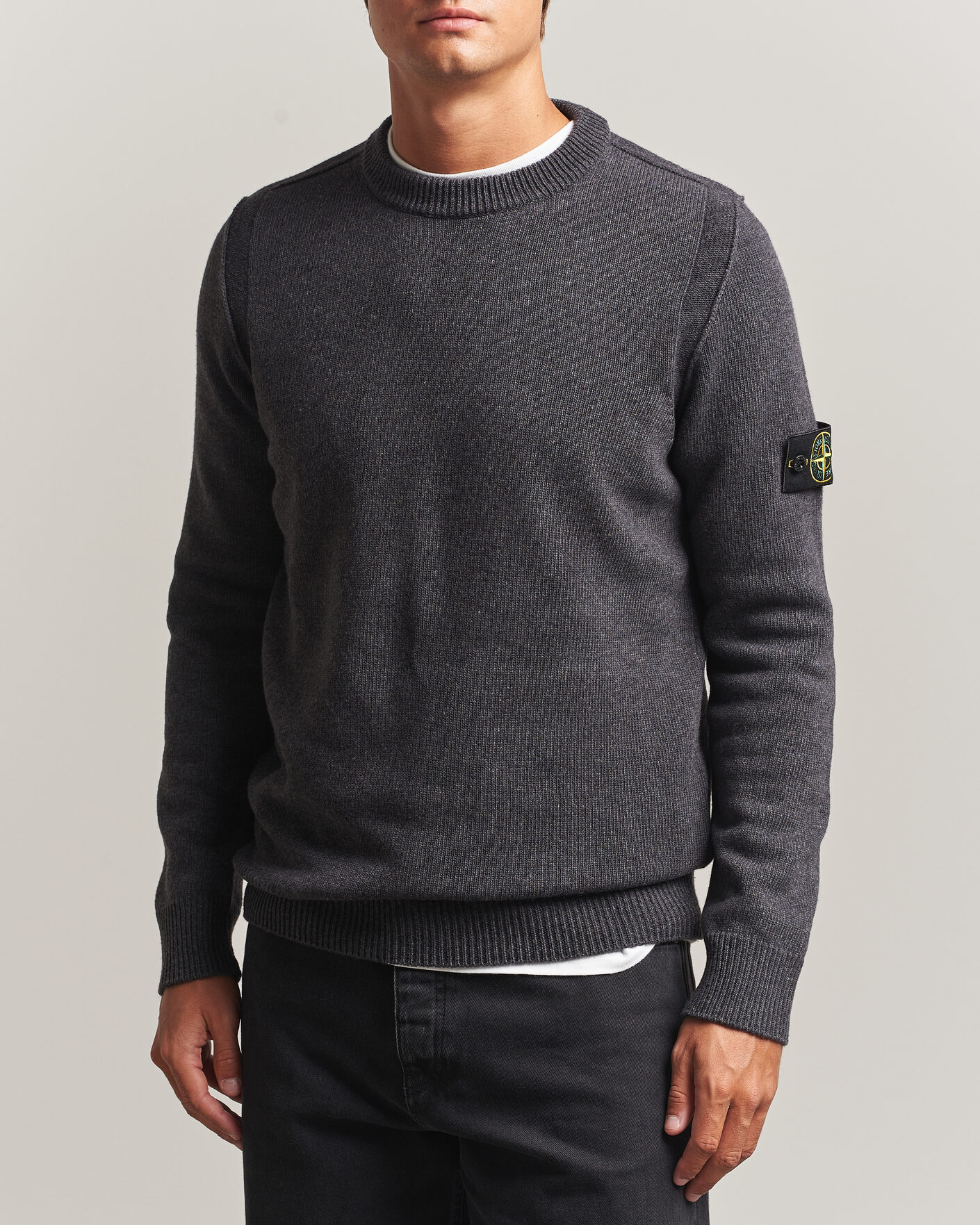 Homme | Pulls Et Tricots | Stone Island | Knitted Lambswool Crew Neck Melange Lead
