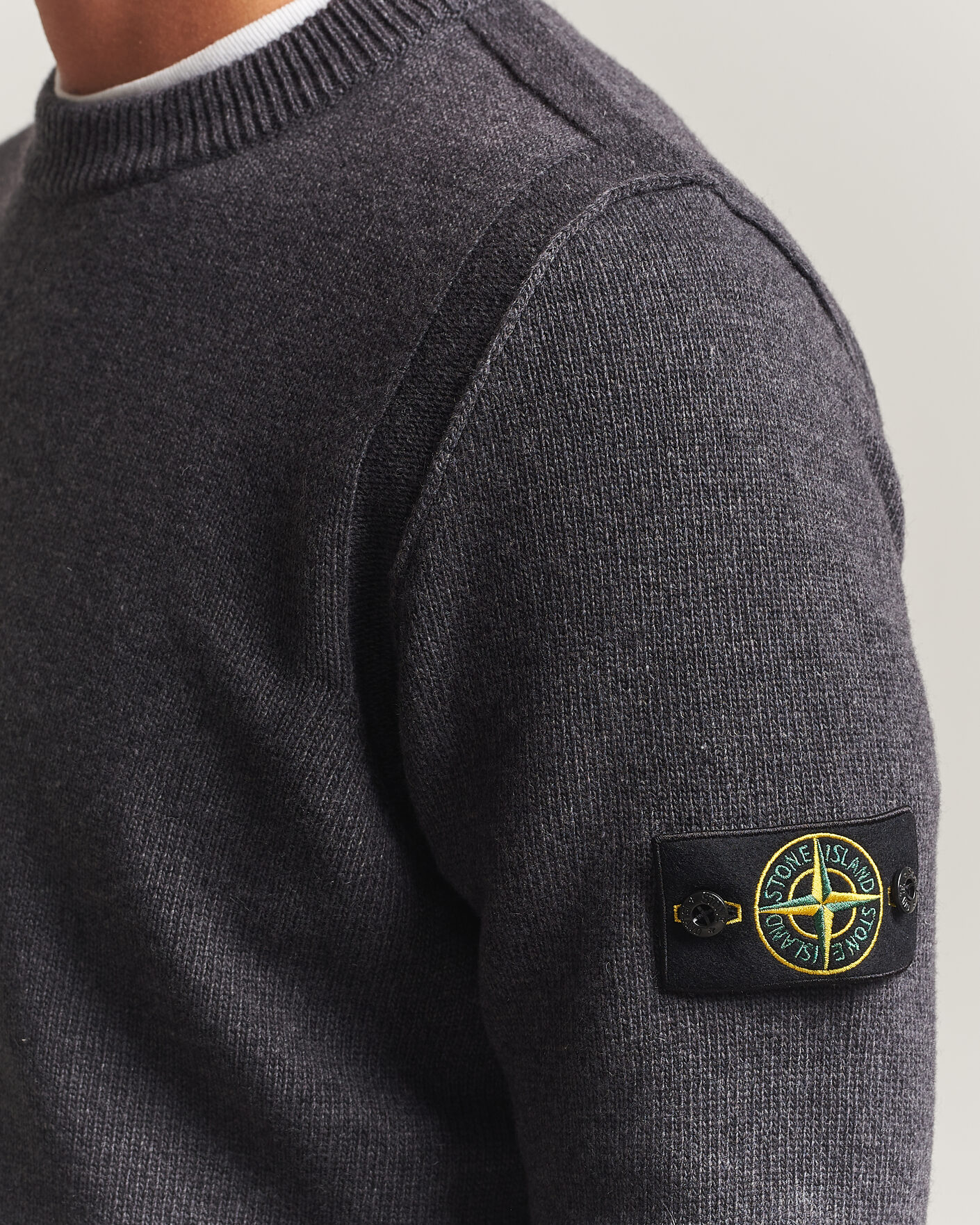 Homme | Pulls Et Tricots | Stone Island | Knitted Lambswool Crew Neck Melange Lead
