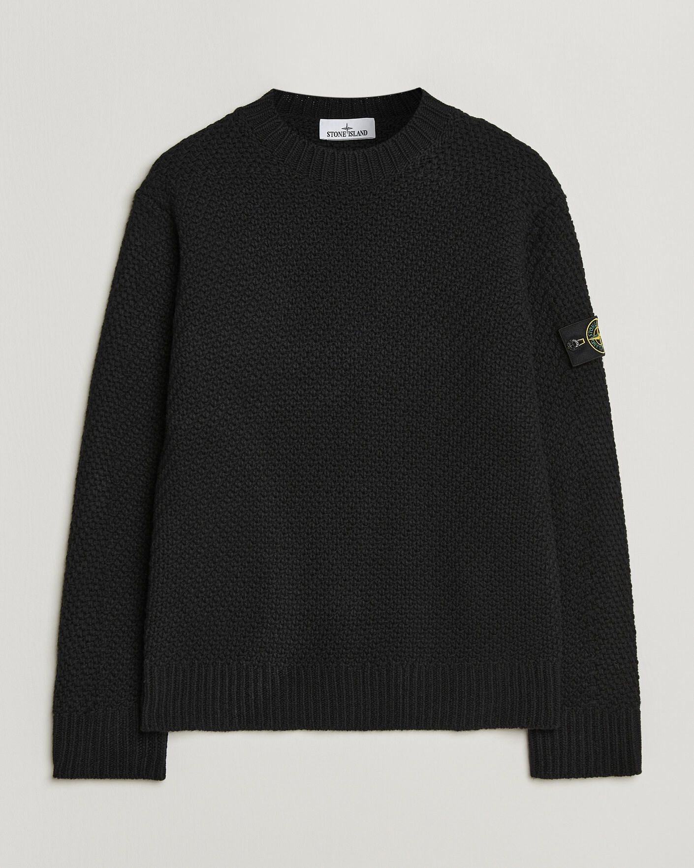 Heren | Truien | Stone Island | Basket Stitch Lambswool Crew Neck Black