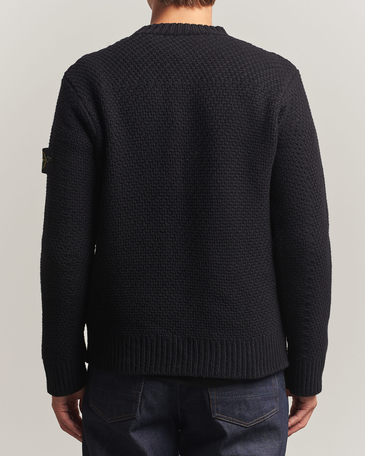 Heren | Truien | Stone Island | Basket Stitch Lambswool Crew Neck Black