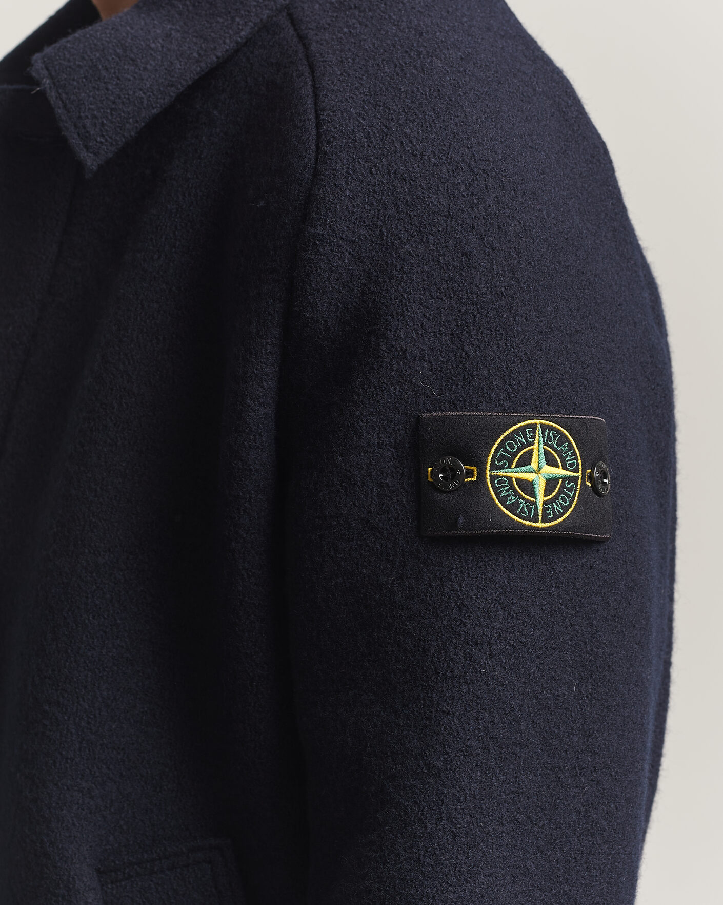 Homme | Pulls Et Tricots | Stone Island | Felted Wool Cardigan Navy Blue