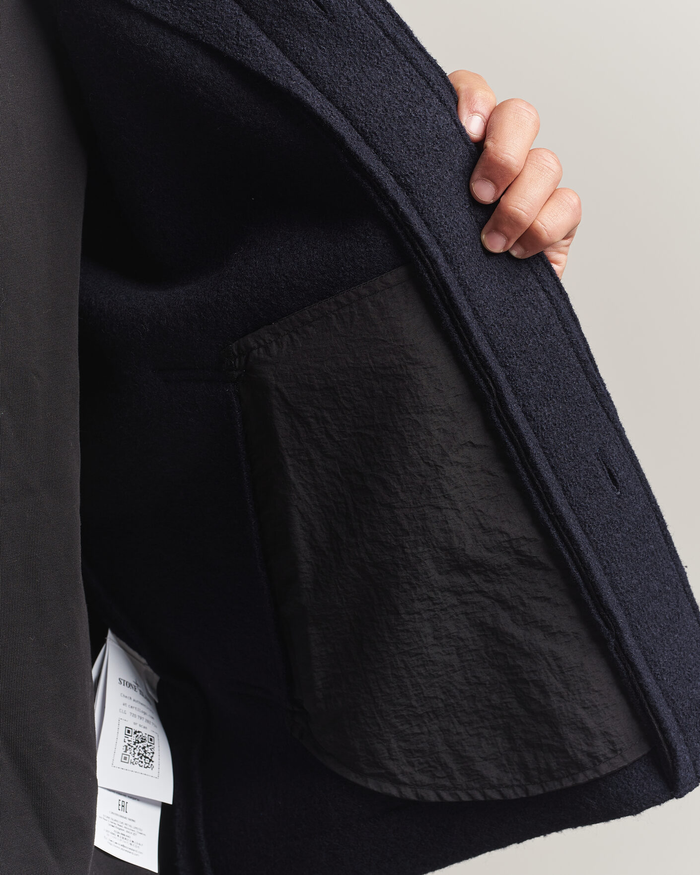Homme | Pulls Et Tricots | Stone Island | Felted Wool Cardigan Navy Blue