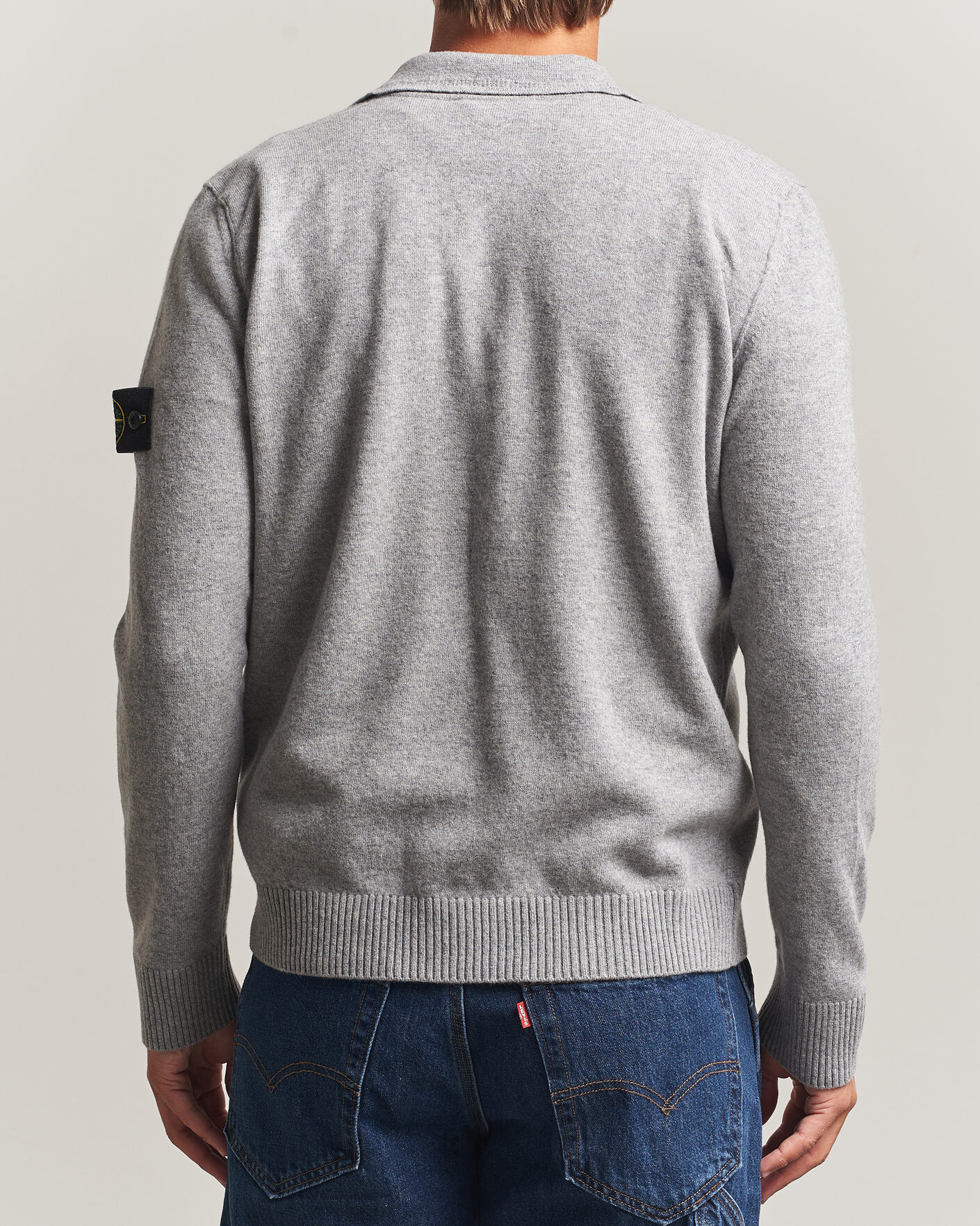 Heren | Truien | Stone Island | Knitted Geelong Wool Polo Grey Melange