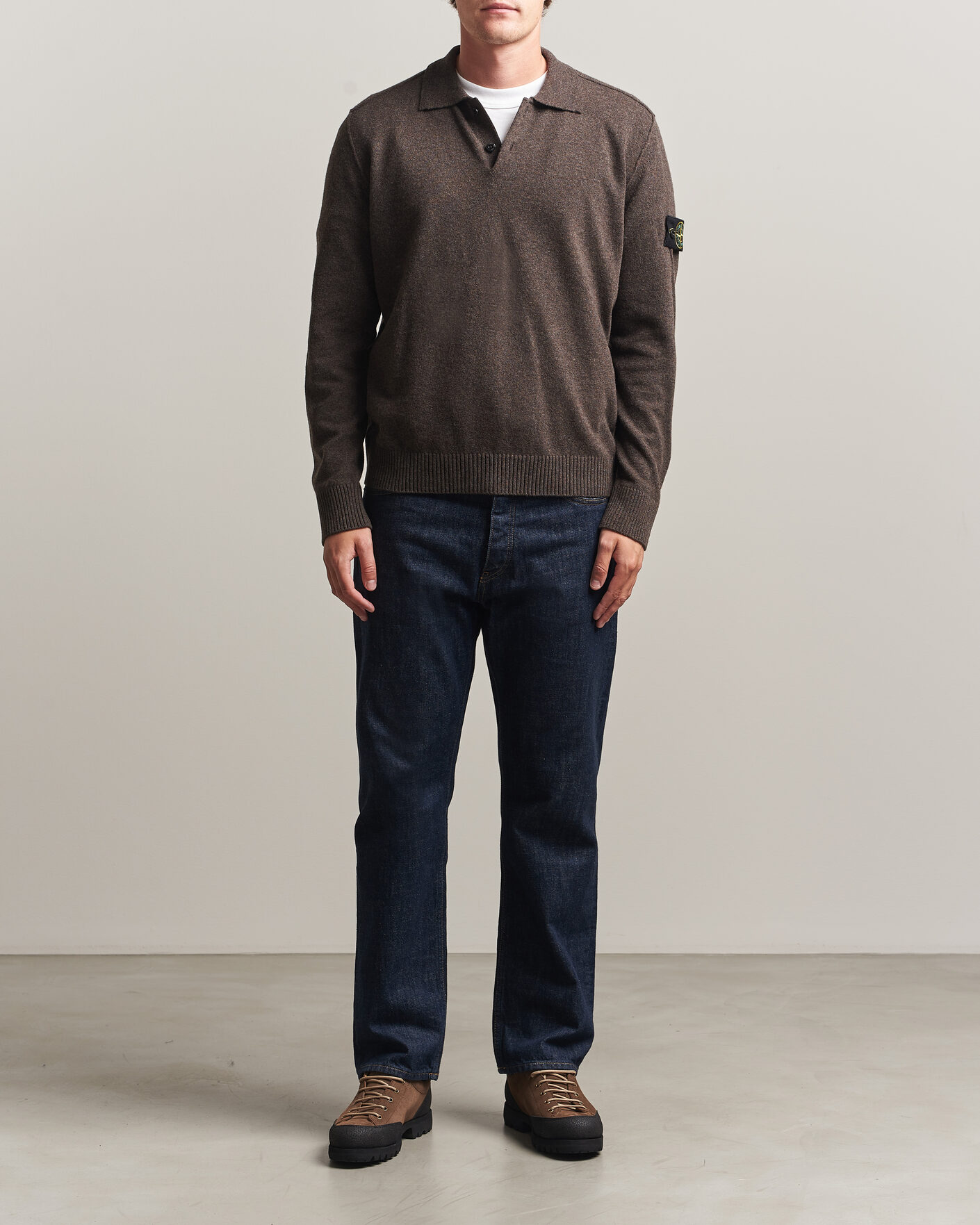 Homme | Pulls Et Tricots | Stone Island | Knitted Geelong Wool Polo Melange Lead
