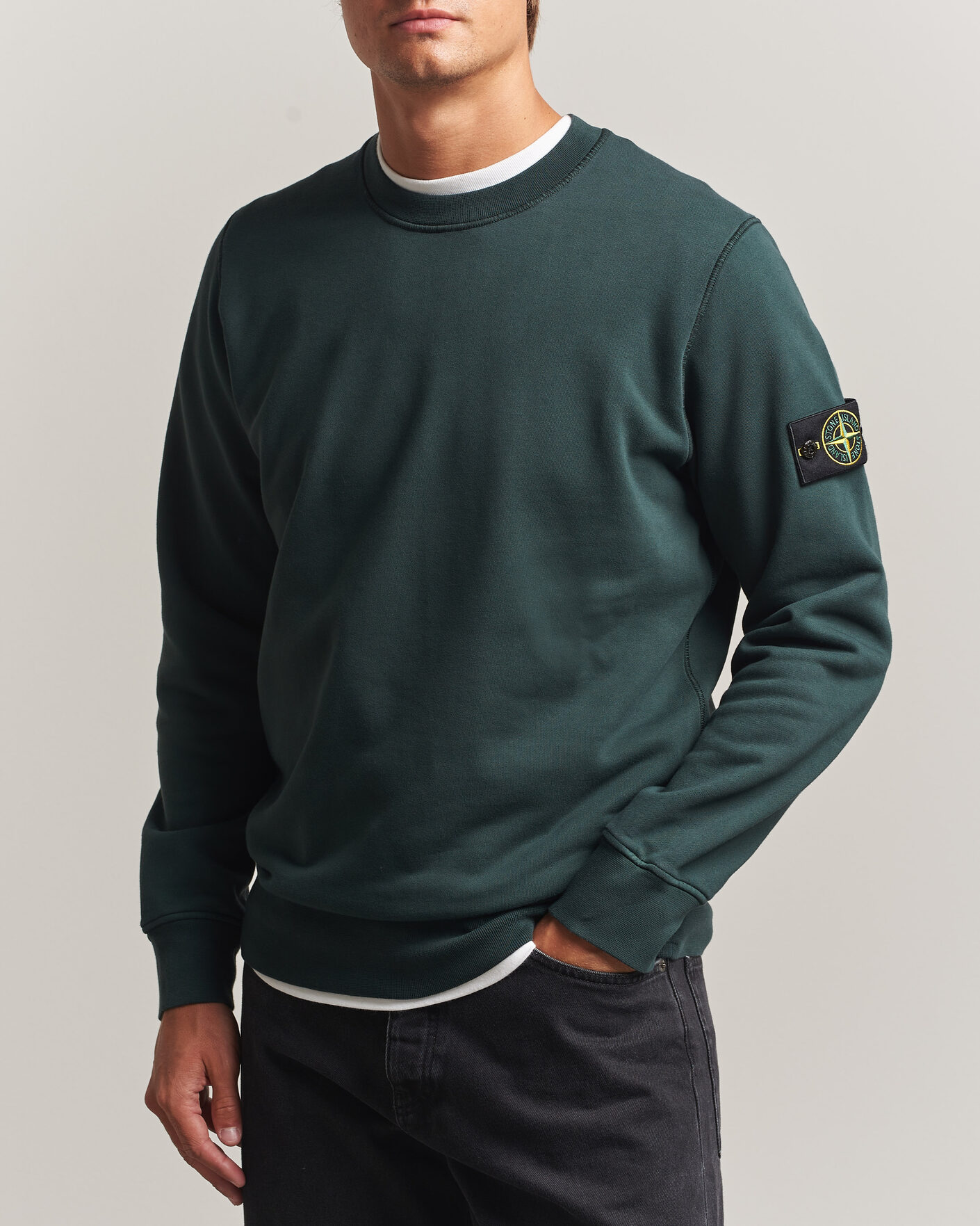 Heren | Truien | Stone Island | Garment Dyed Fleece Sweatshirt Dark Green