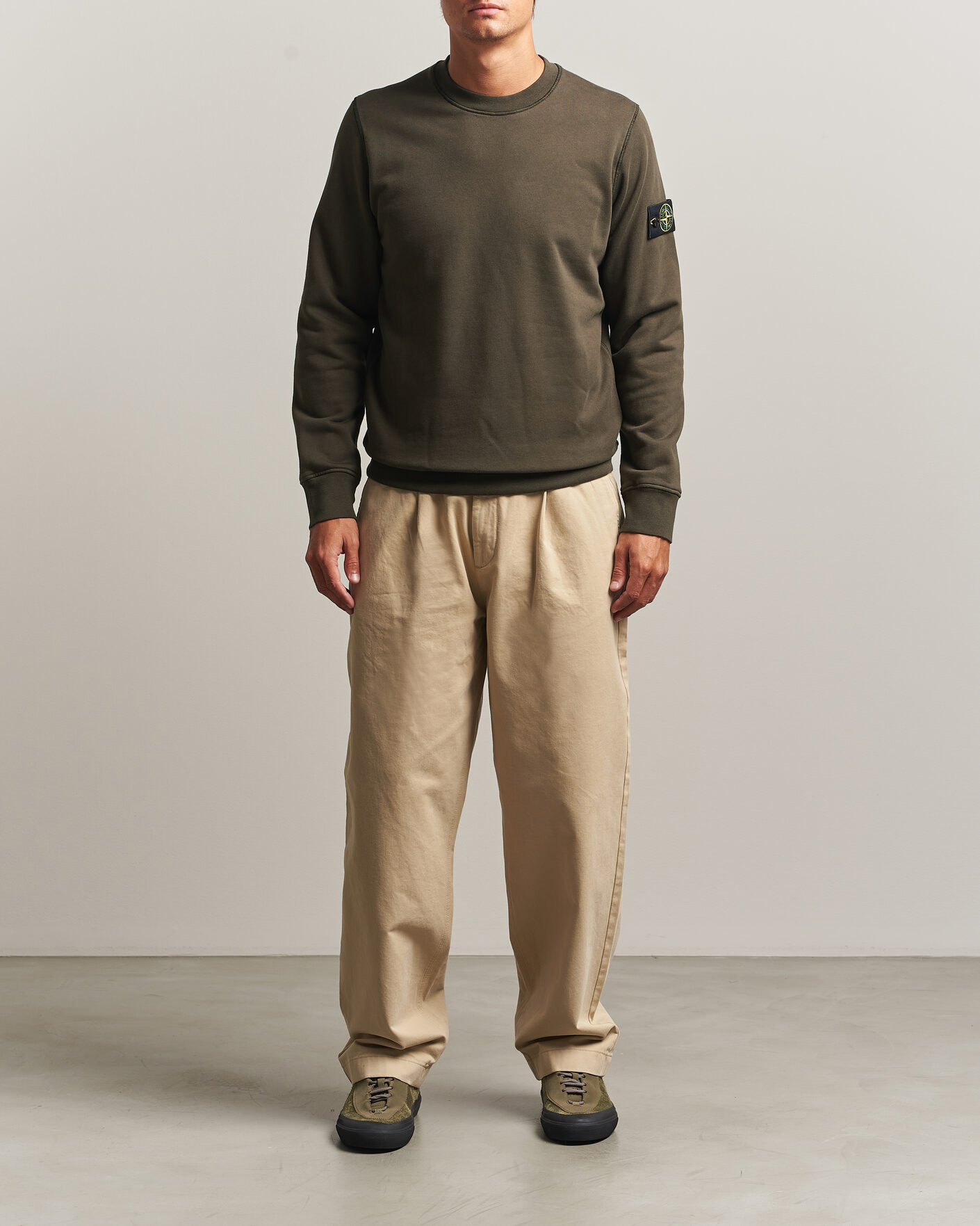 Heren | Truien | Stone Island | Garment Dyed Fleece Sweatshirt Coal Grey
