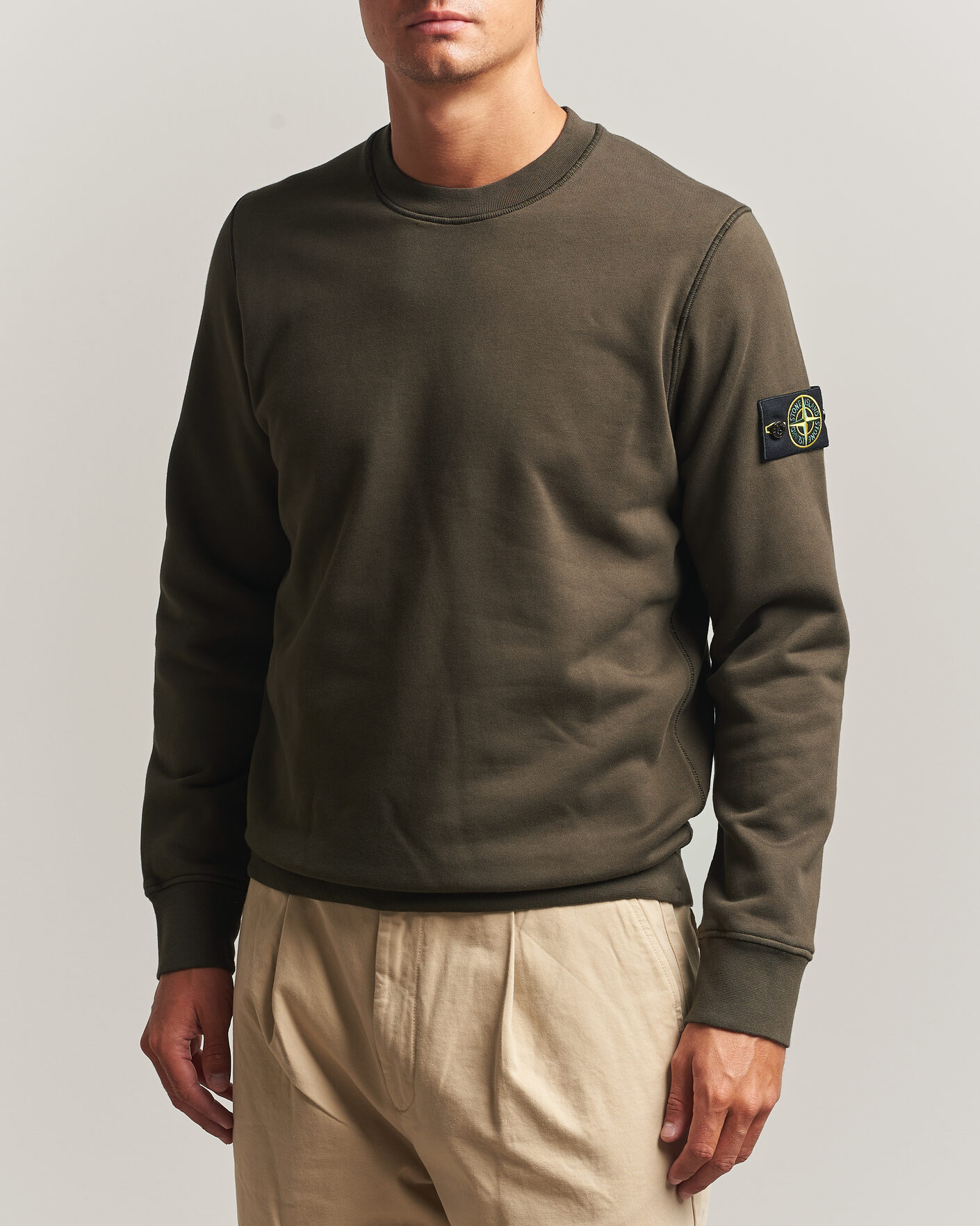 Heren | Truien | Stone Island | Garment Dyed Fleece Sweatshirt Coal Grey