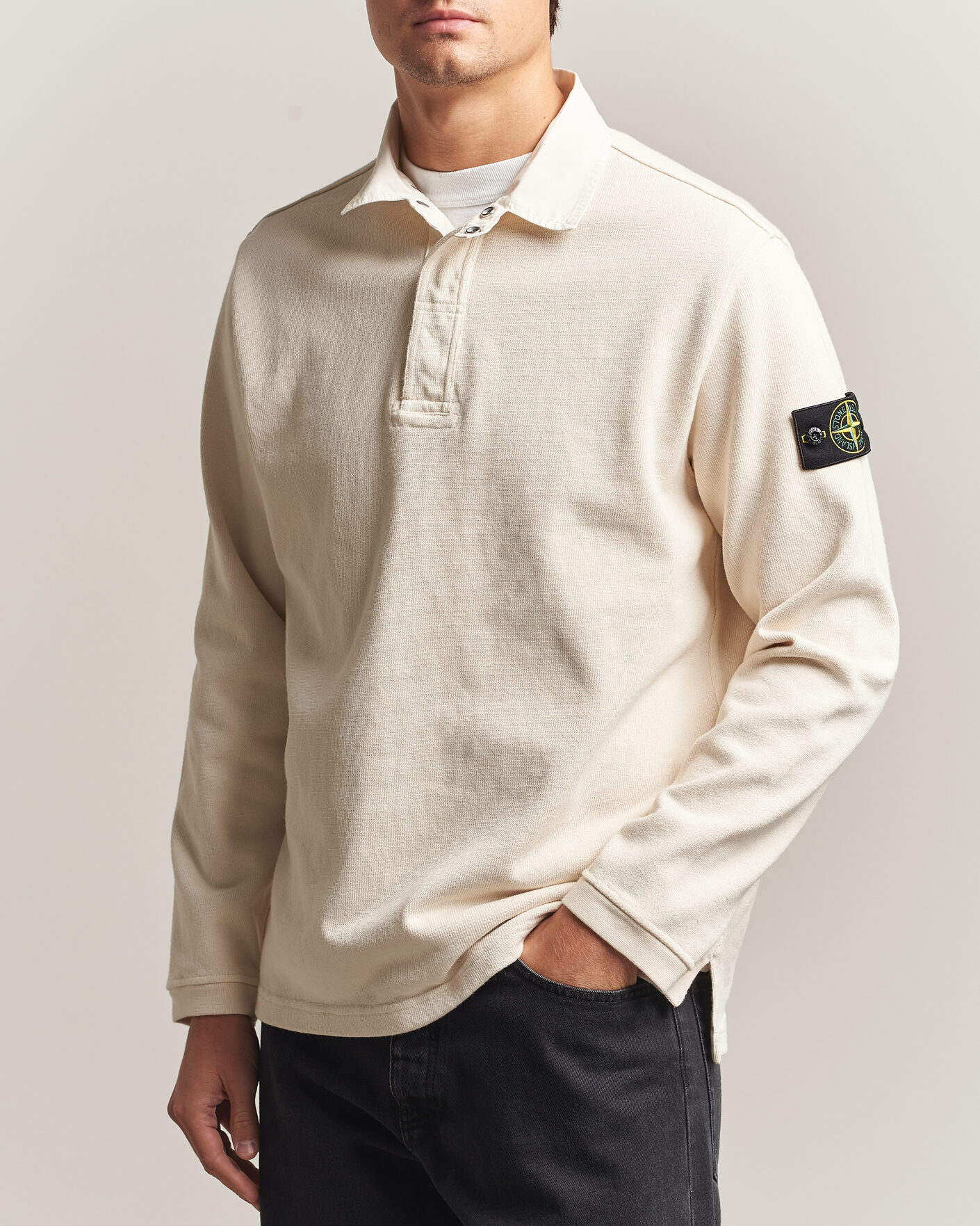 Heren | Truien | Stone Island | Heavy Cotton Jersey Polo Ivory