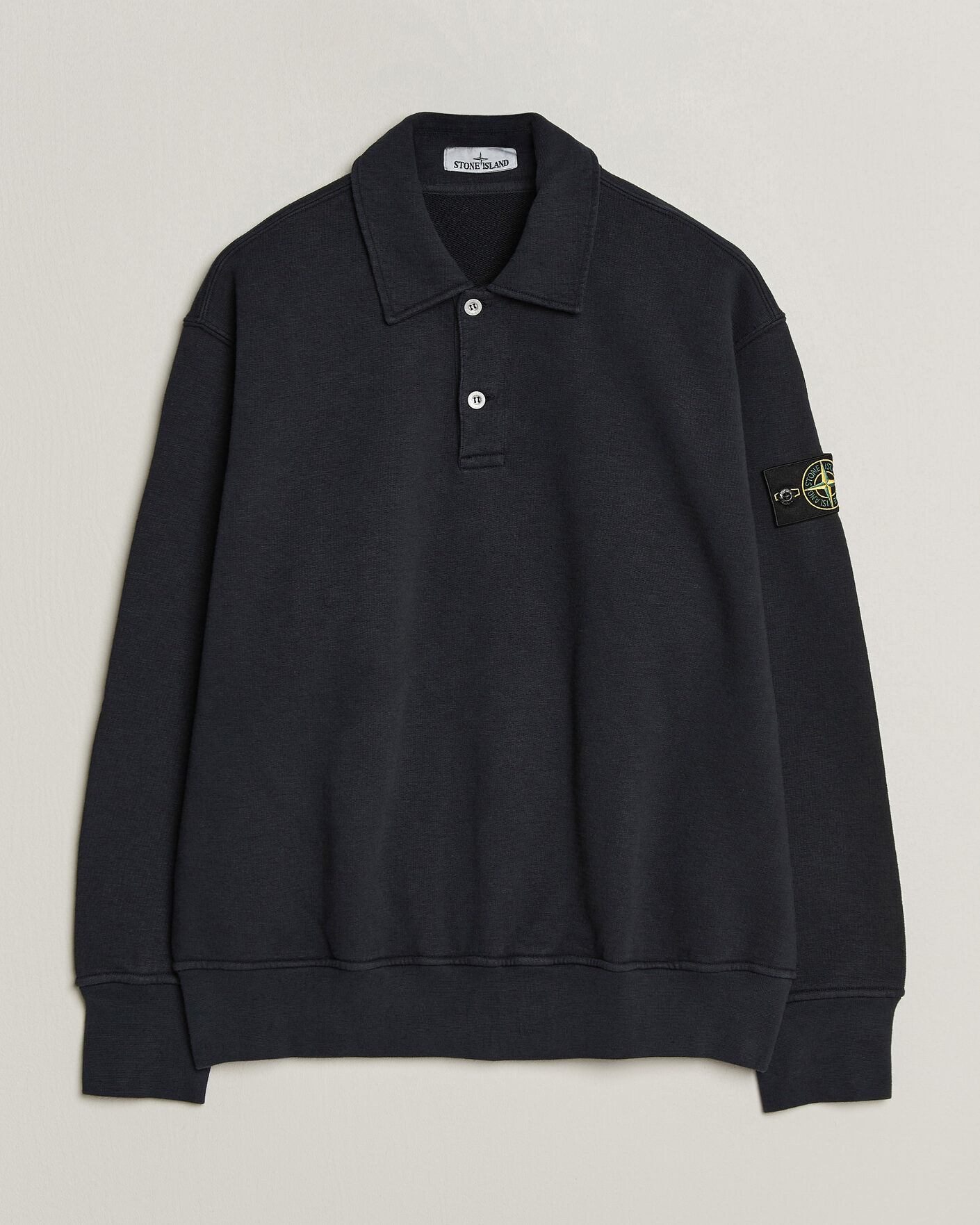Heren | Truien | Stone Island | Tubular Cotton Fleece Polo Navy Blue