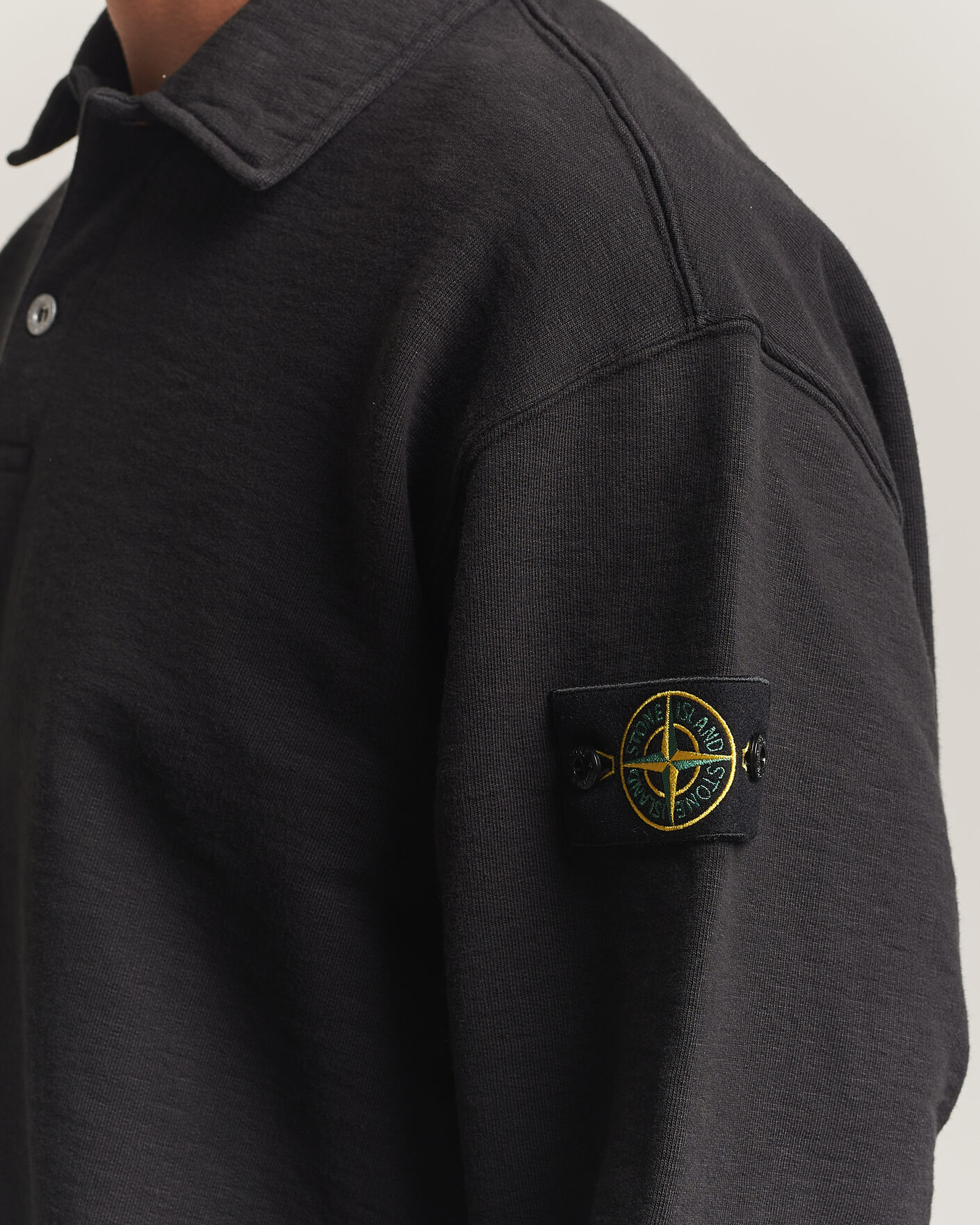 Heren | Truien | Stone Island | Tubular Cotton Fleece Polo Black