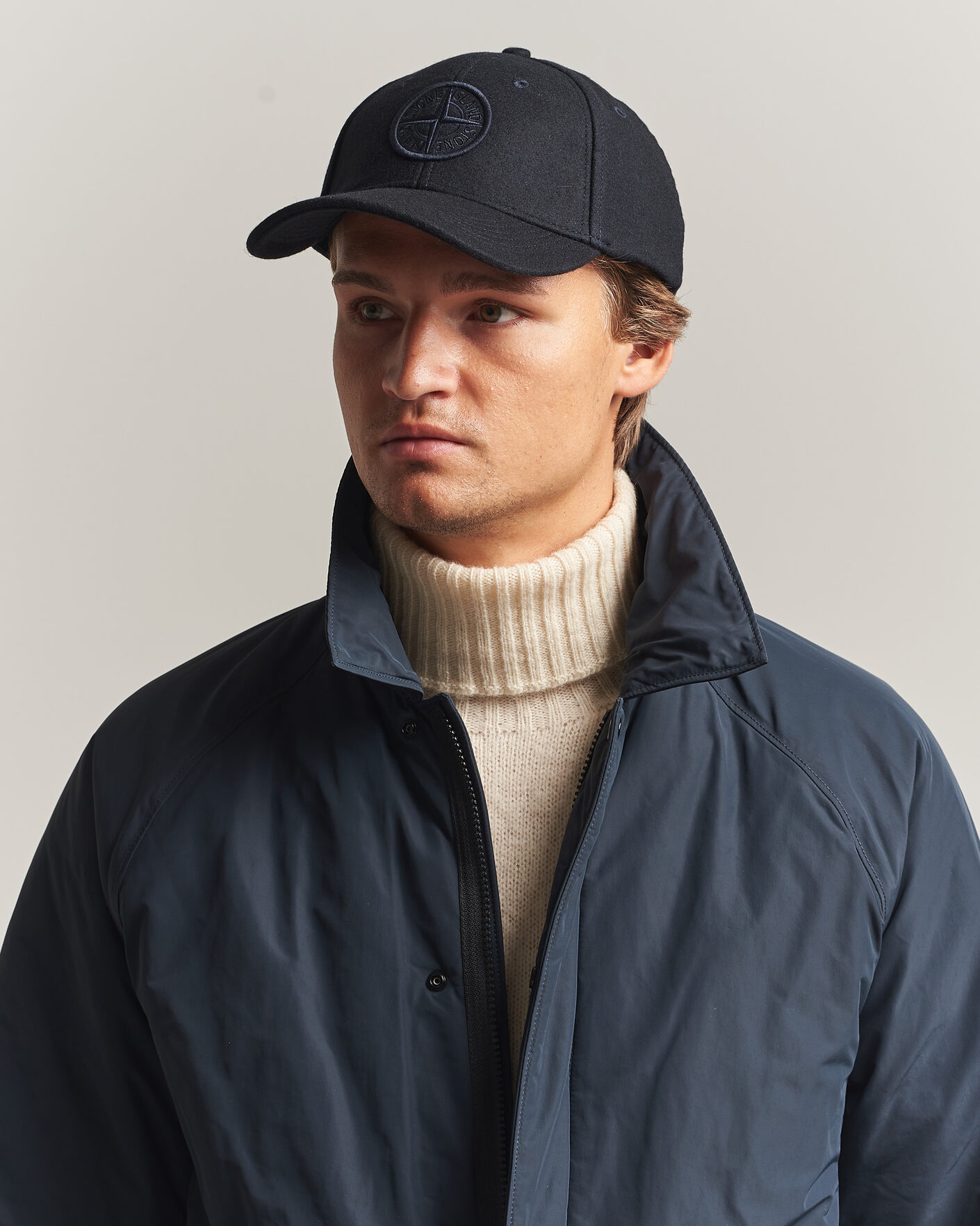 Heren | Hoeden en petten | Stone Island | Wool/Nylon Flannel Cap Navy Blue