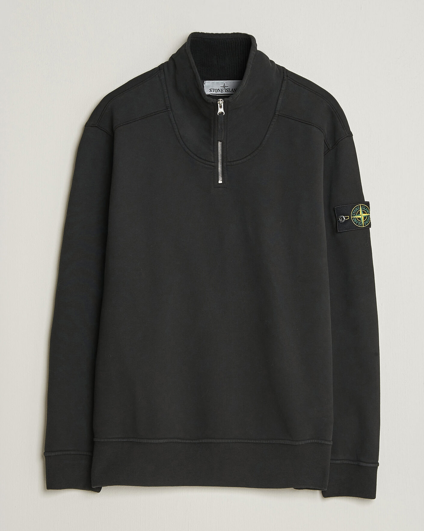 Homme | Pulls Et Tricots | Stone Island | Brushed Cotton Fleece Half Zip Black