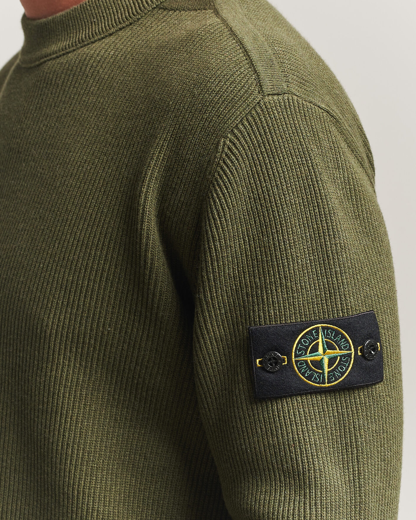 Homme | Pulls Et Tricots | Stone Island | Ribbed Soft Organic Cotton Crew Neck Military Green