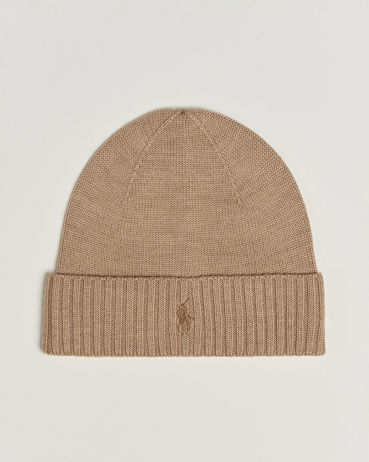 Homme | Bonnets | Polo Ralph Lauren | Merino Beanie Camel Melange