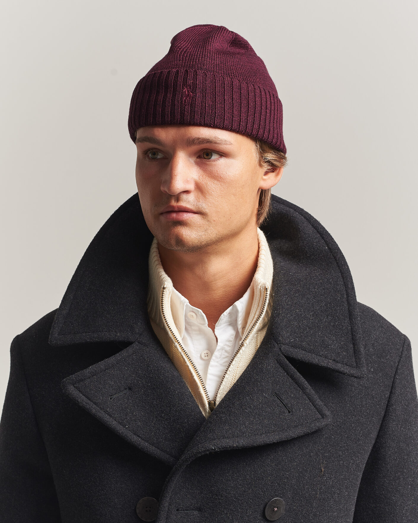 Homme | Bonnets | Polo Ralph Lauren | Merino Beanie Merlot Wine Heather
