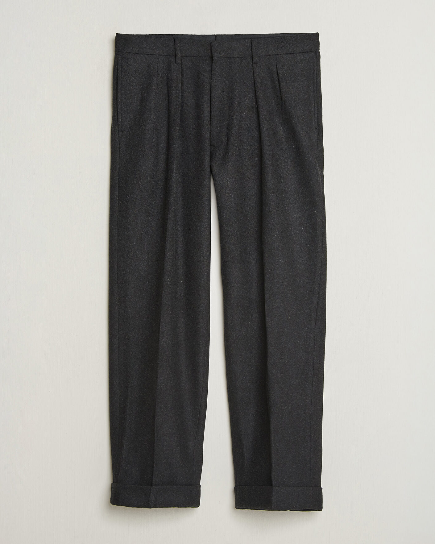 Heren | Broeken | Polo Ralph Lauren | Flanell Blend Straight Fit Pants Dark Grey