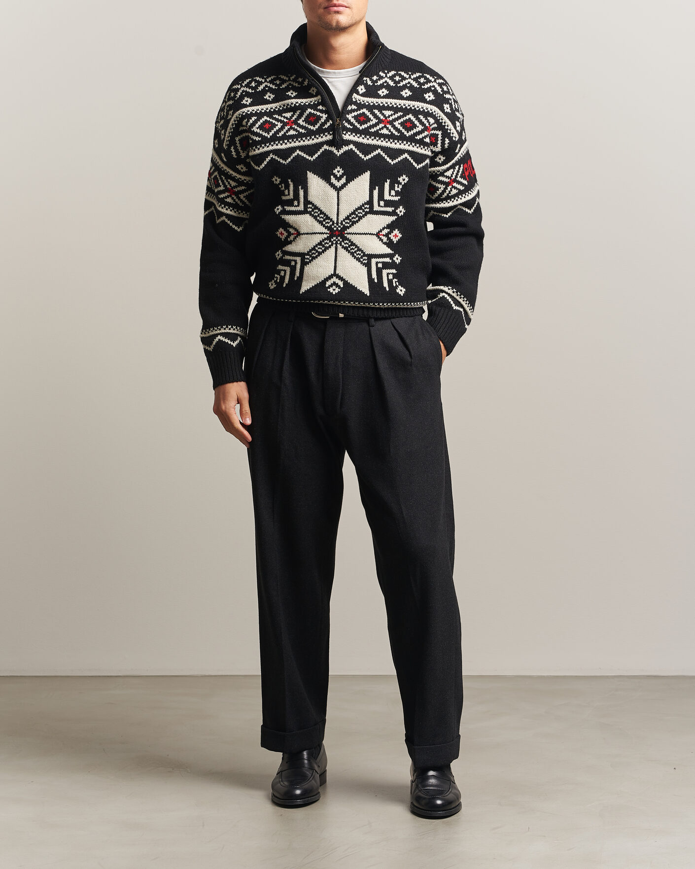 Heren | Broeken | Polo Ralph Lauren | Flanell Blend Straight Fit Pants Dark Grey