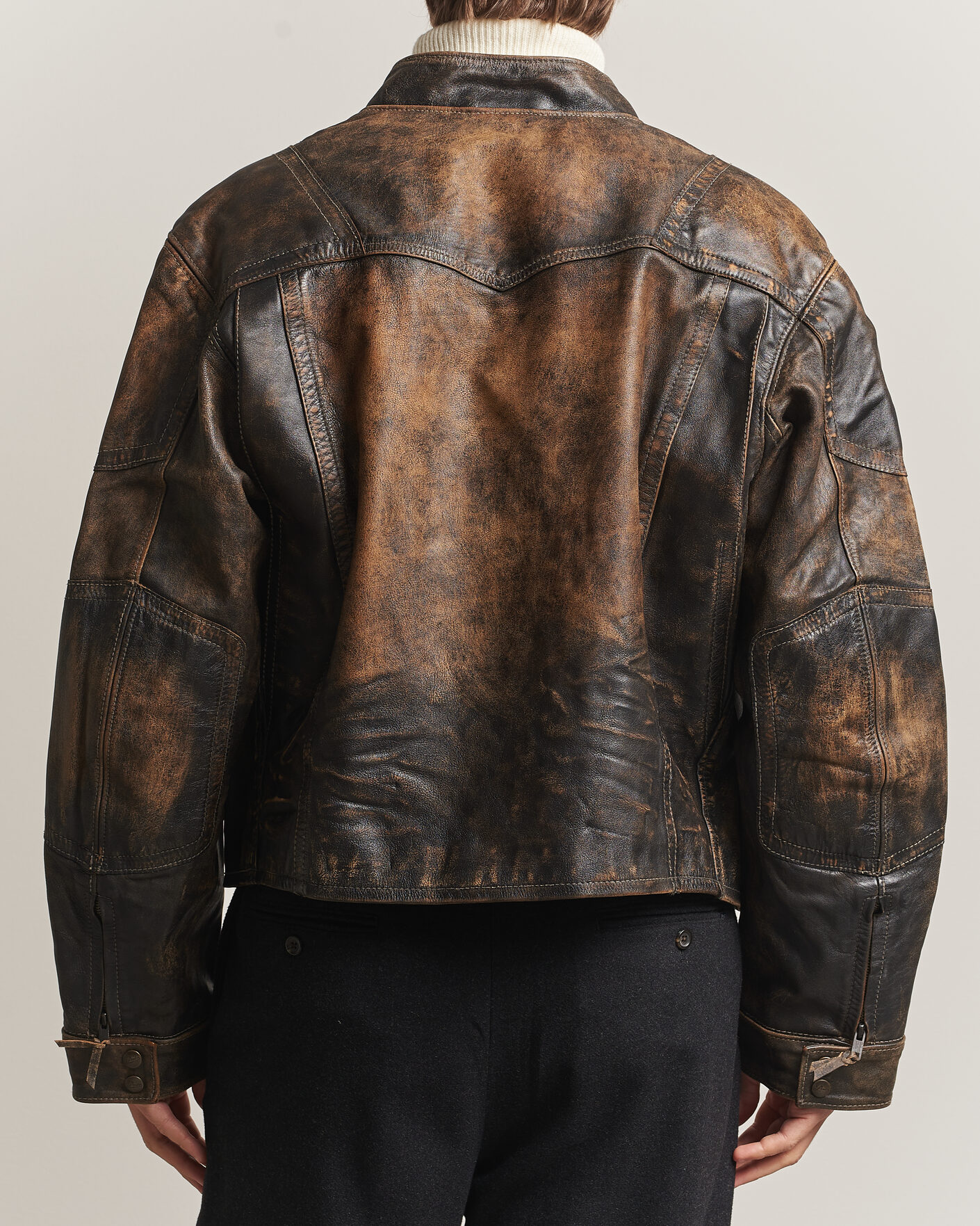Homme | Manteaux Et Vestes | Polo Ralph Lauren | Leather Bomber Jacket Brown/Black Amber