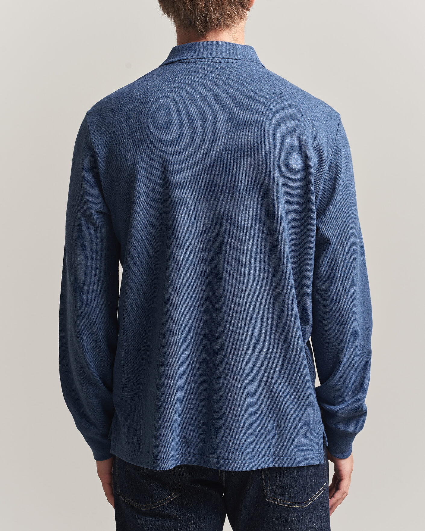 Heren | Polo's | Polo Ralph Lauren | Custom Slim Fit Long Sleeve Polo Derby Blue Heather