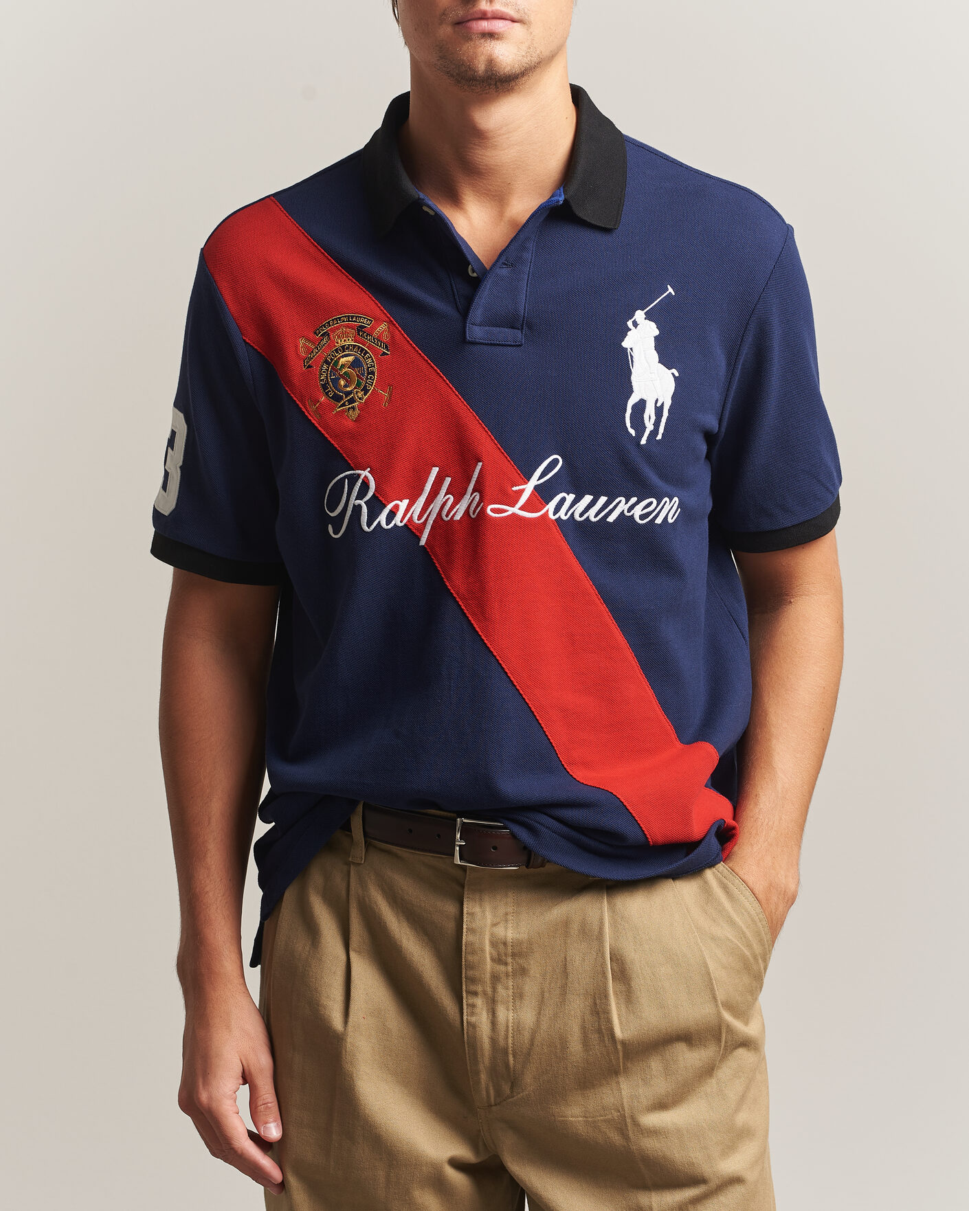 Homme | Polos | Polo Ralph Lauren | Classic Fit Diagonal Stripe Polo Newport Navy
