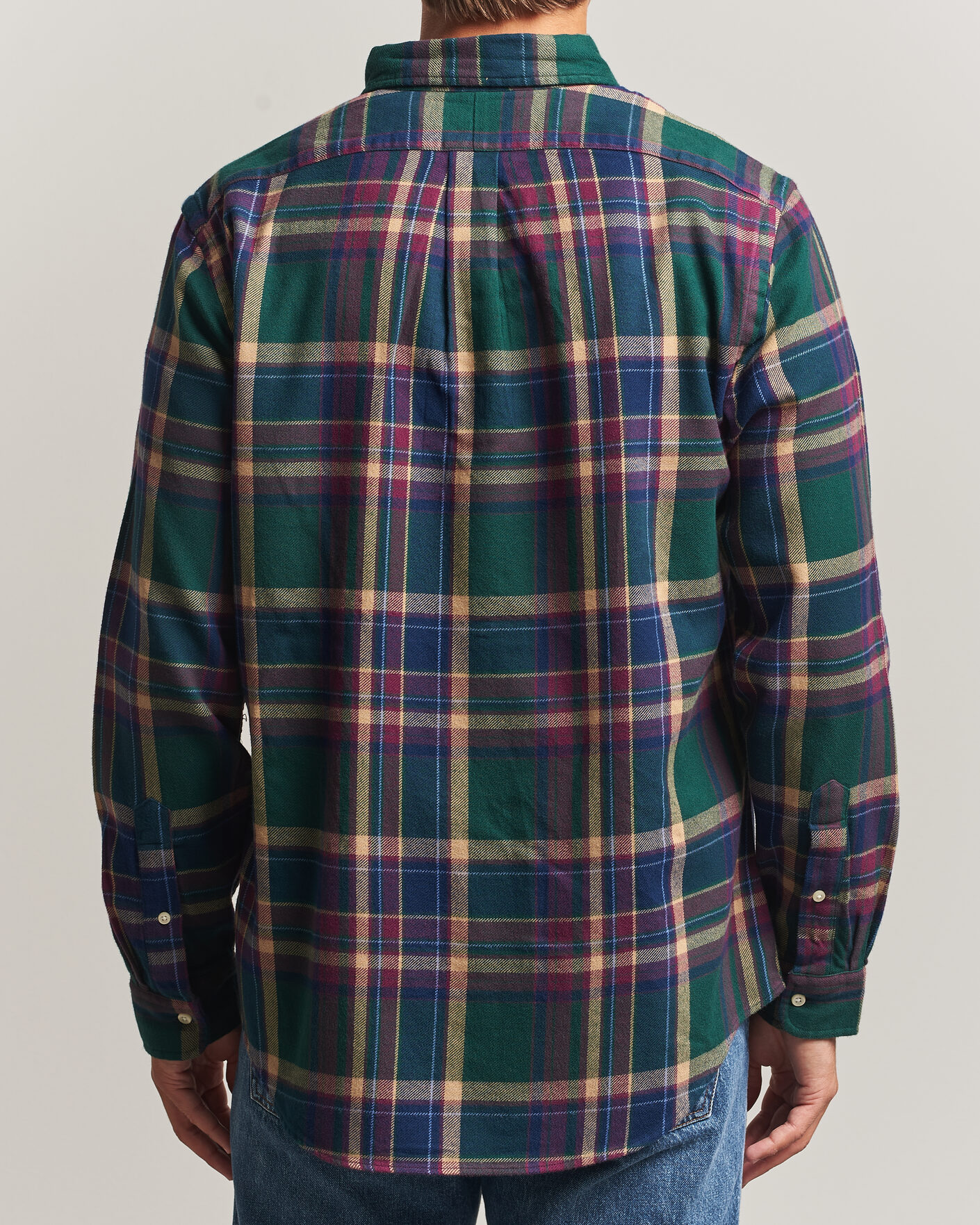 Homme | Chemises | Polo Ralph Lauren | Custom Fit Brushed Flannel Shirt Forest Burgundy