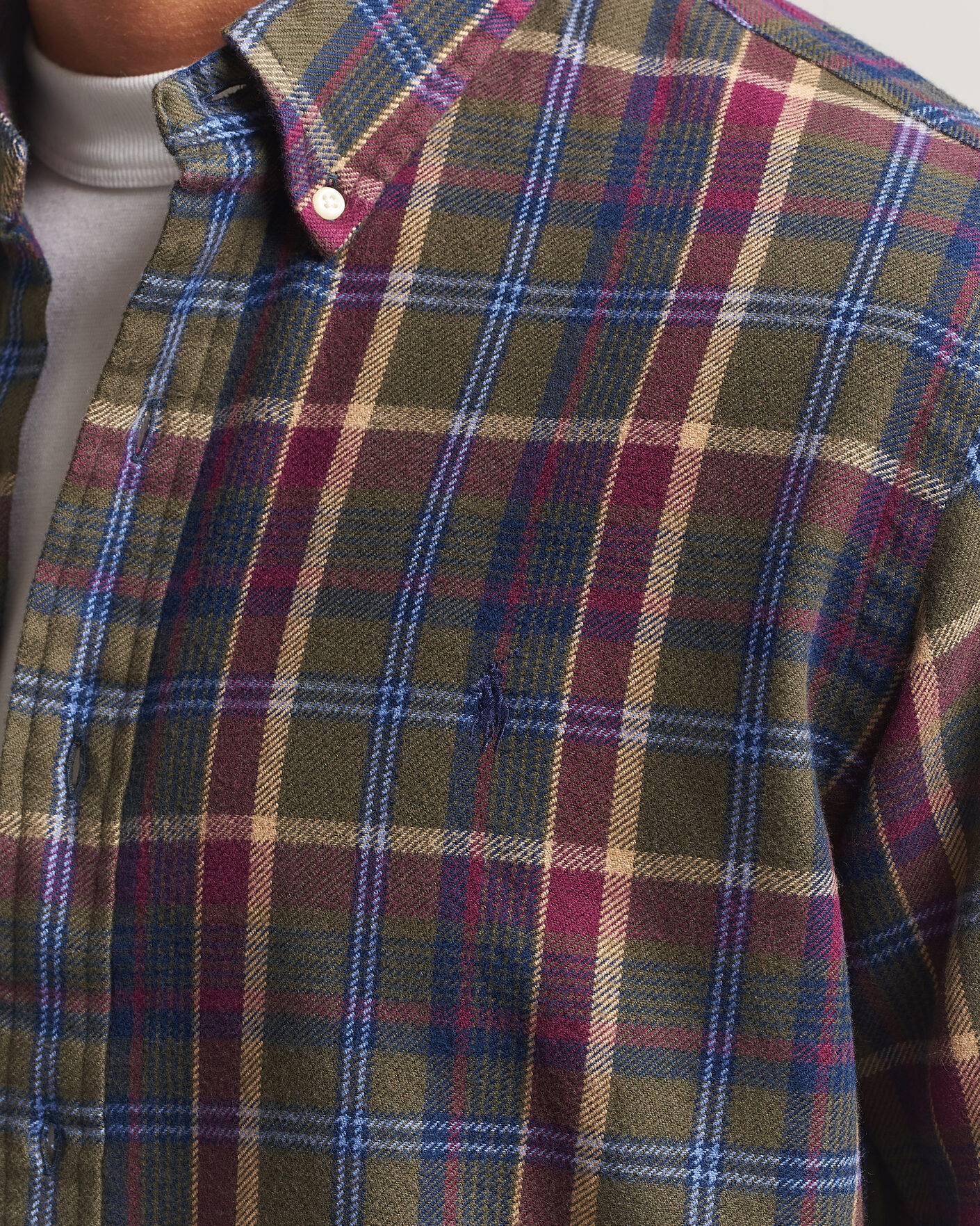 Homme | Chemises | Polo Ralph Lauren | Custom Fit Brushed Flannel Shirt Olive Berry