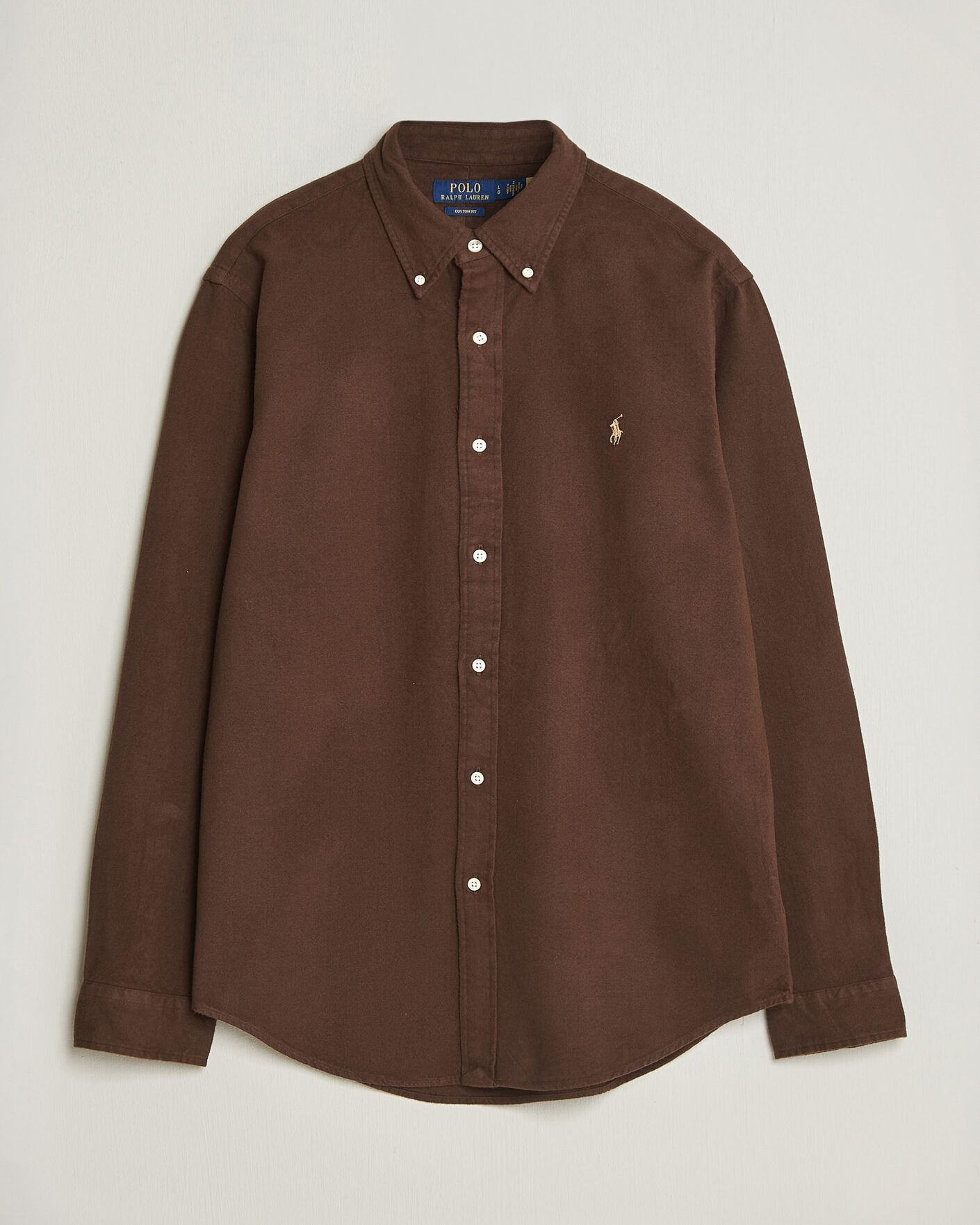 Heren | Overhemden | Polo Ralph Lauren | Custom Fit Brushed Flannel Shirt Nutmeg Brown