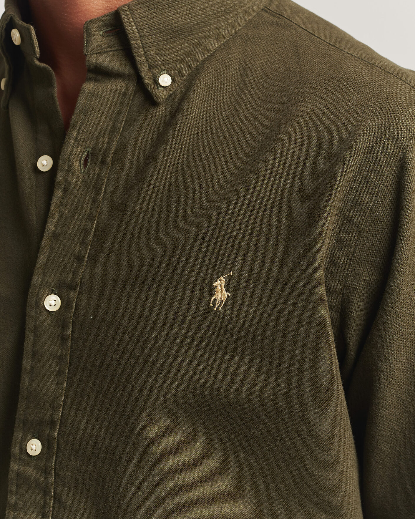 Homme | Chemises | Polo Ralph Lauren | Custom Fit Brushed Flannel Shirt Company Olive