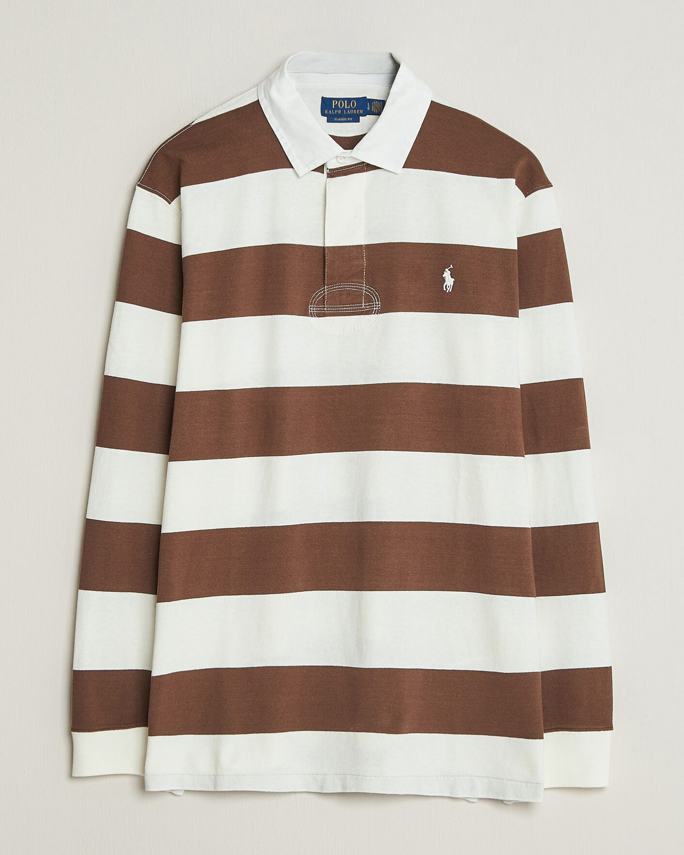 Homme | Pulls Et Tricots | Polo Ralph Lauren | Striped Jersey Rugger Cream/Brown