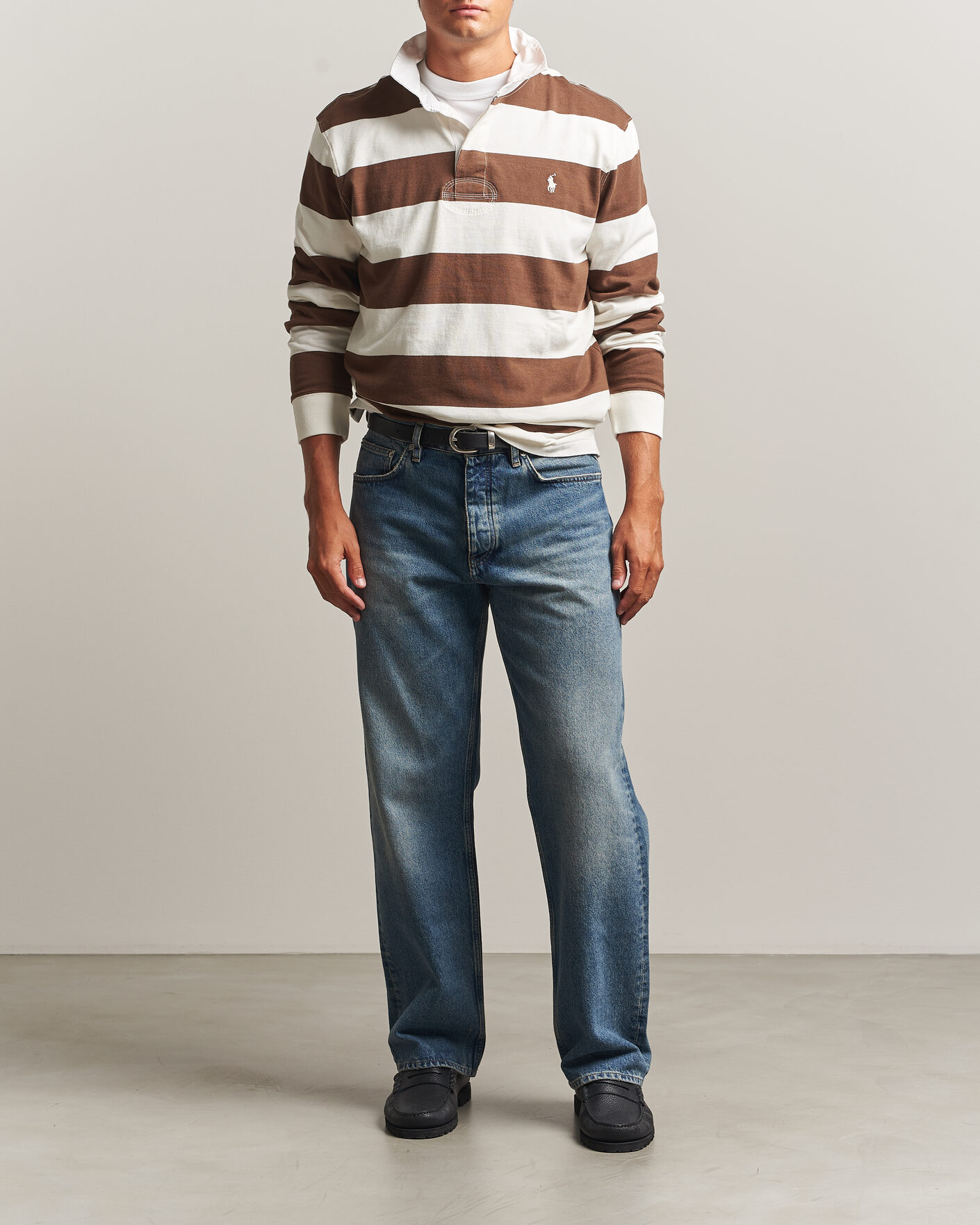 Homme | Pulls Et Tricots | Polo Ralph Lauren | Striped Jersey Rugger Cream/Brown