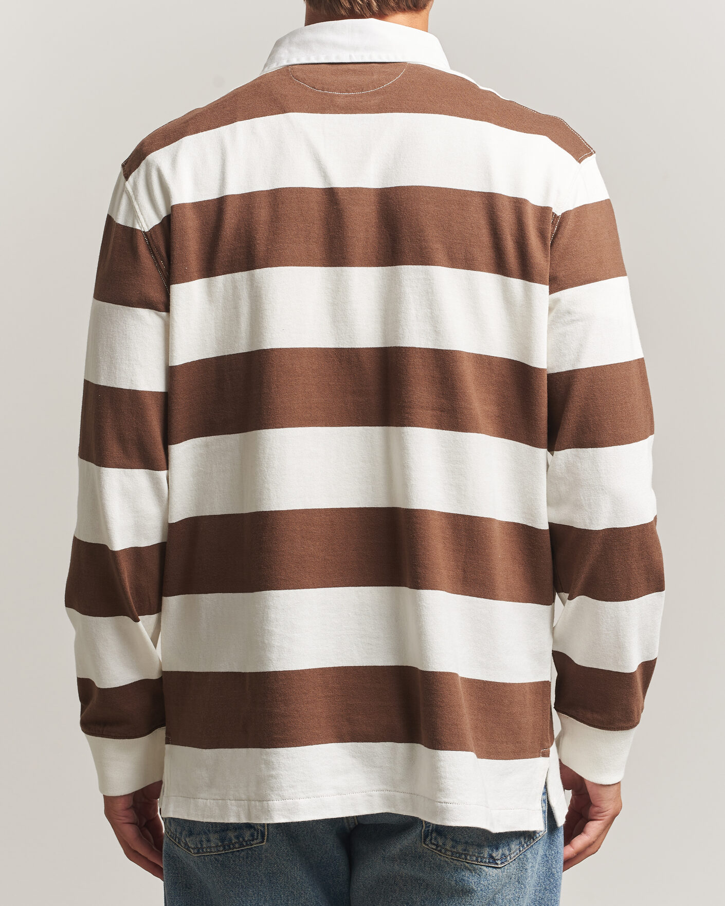 Homme | Pulls Et Tricots | Polo Ralph Lauren | Striped Jersey Rugger Cream/Brown