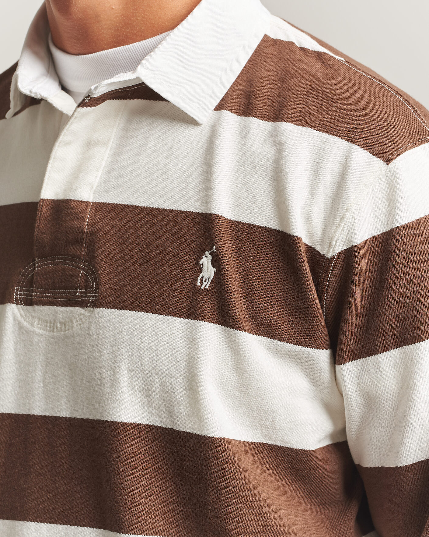 Homme | Pulls Et Tricots | Polo Ralph Lauren | Striped Jersey Rugger Cream/Brown