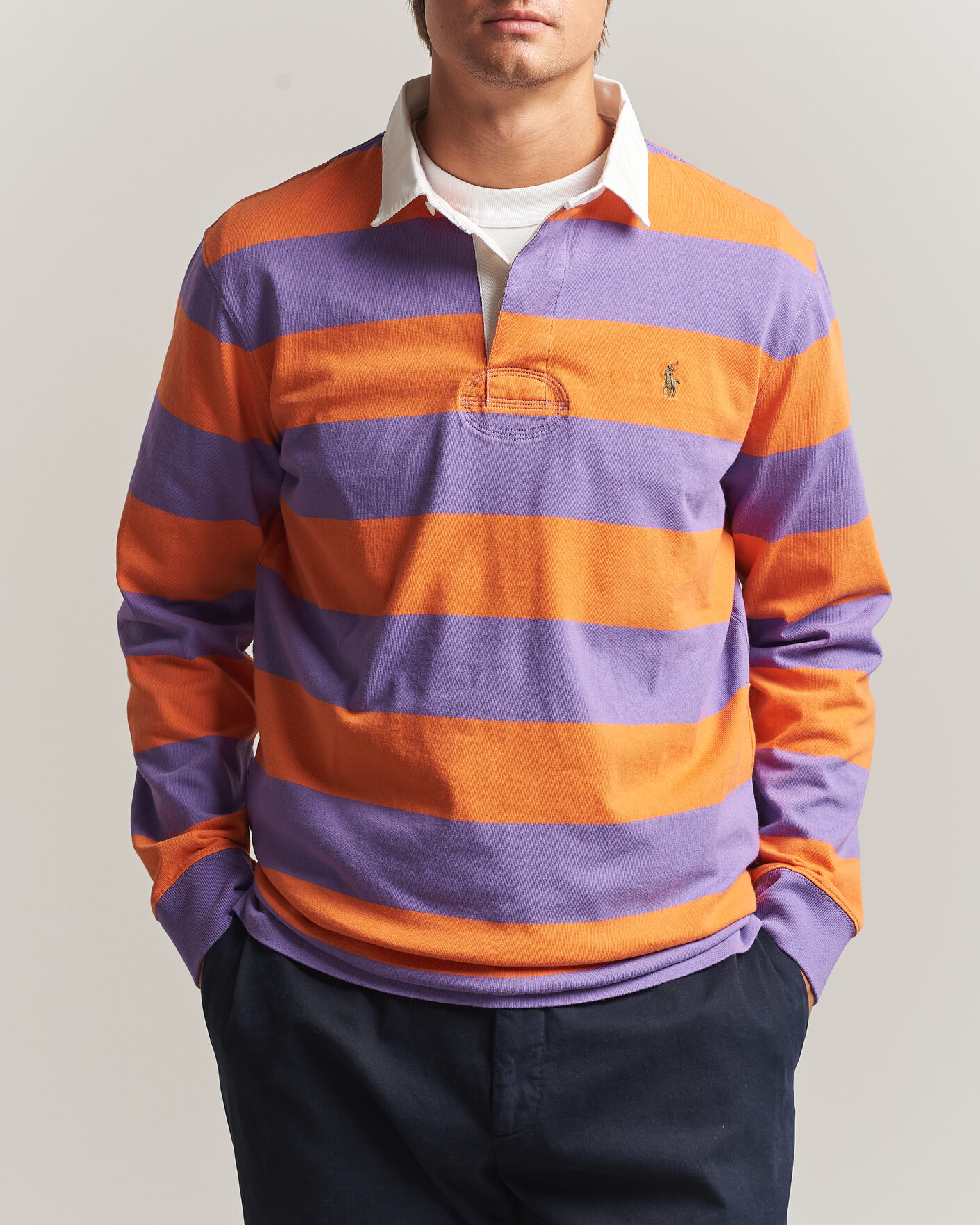 Heren | Truien | Polo Ralph Lauren | Striped Jersey Rugger Purple/Orange