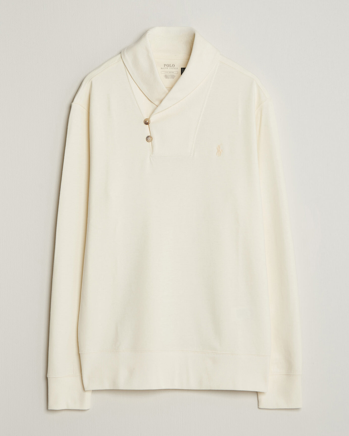 Heren | Truien | Polo Ralph Lauren | Double Knitted Shawl Collar Sweater Pale Cream