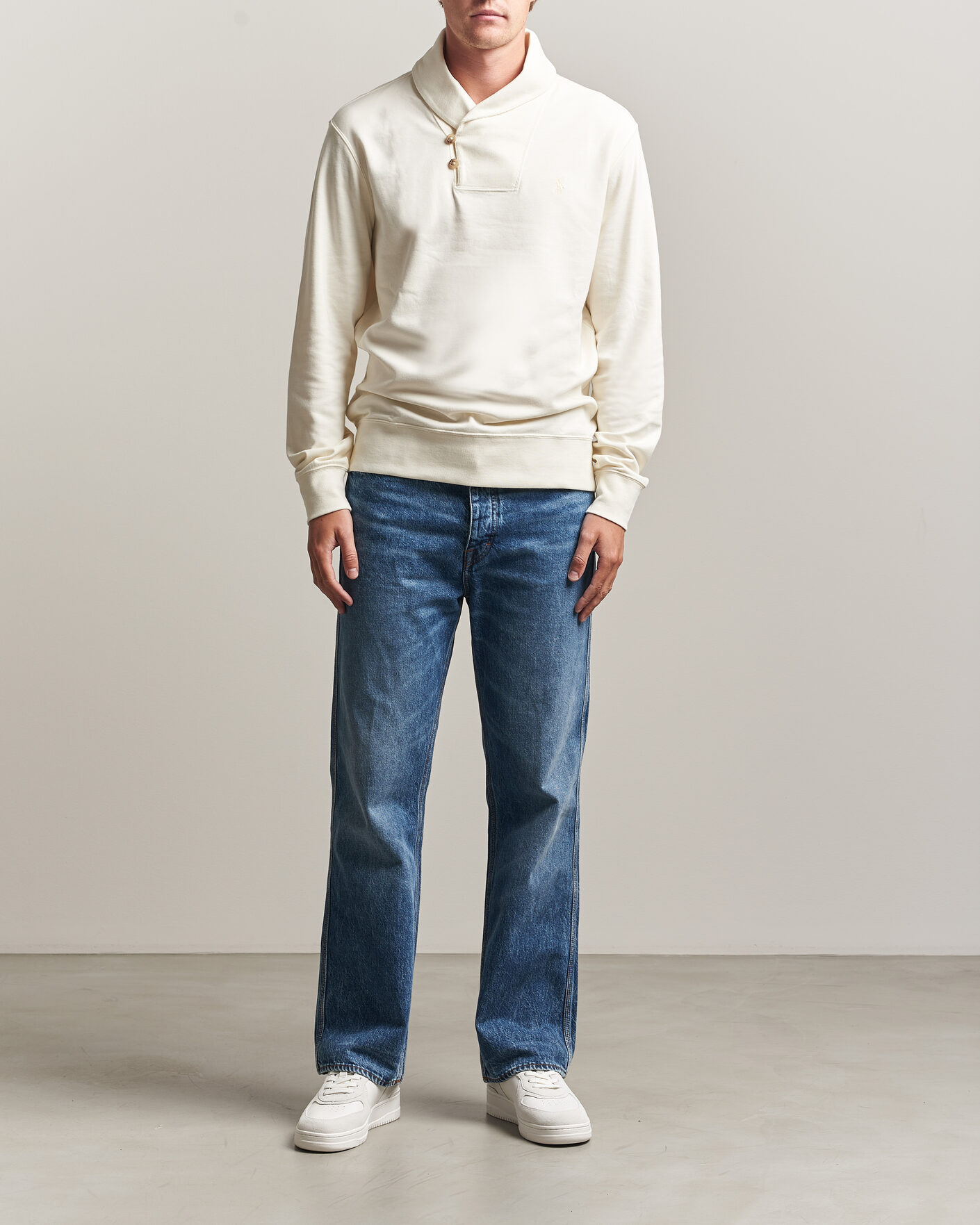 Heren | Truien | Polo Ralph Lauren | Double Knitted Shawl Collar Sweater Pale Cream