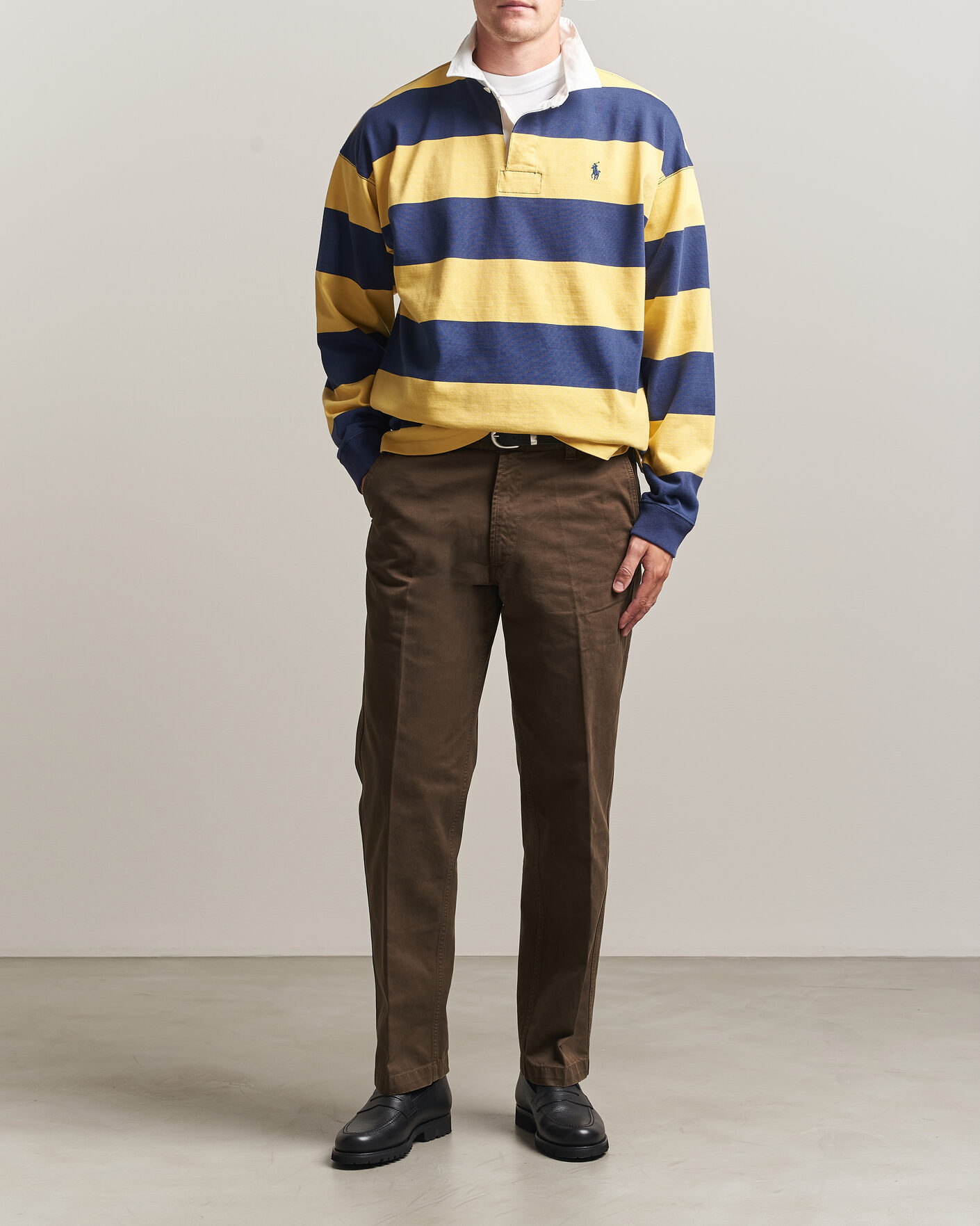 Homme | Pulls Et Tricots | Polo Ralph Lauren | Jersey Knitted Rugby Pullover Yellow/Cobolt
