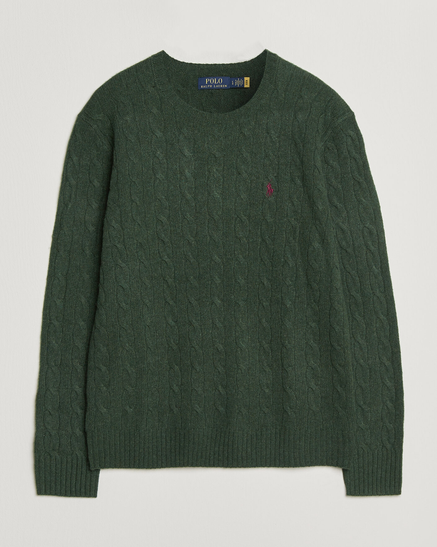 Homme | Pulls Et Tricots | Polo Ralph Lauren | Wool/Cashmere Cable Crew Neck Lodgepole Pine Heather