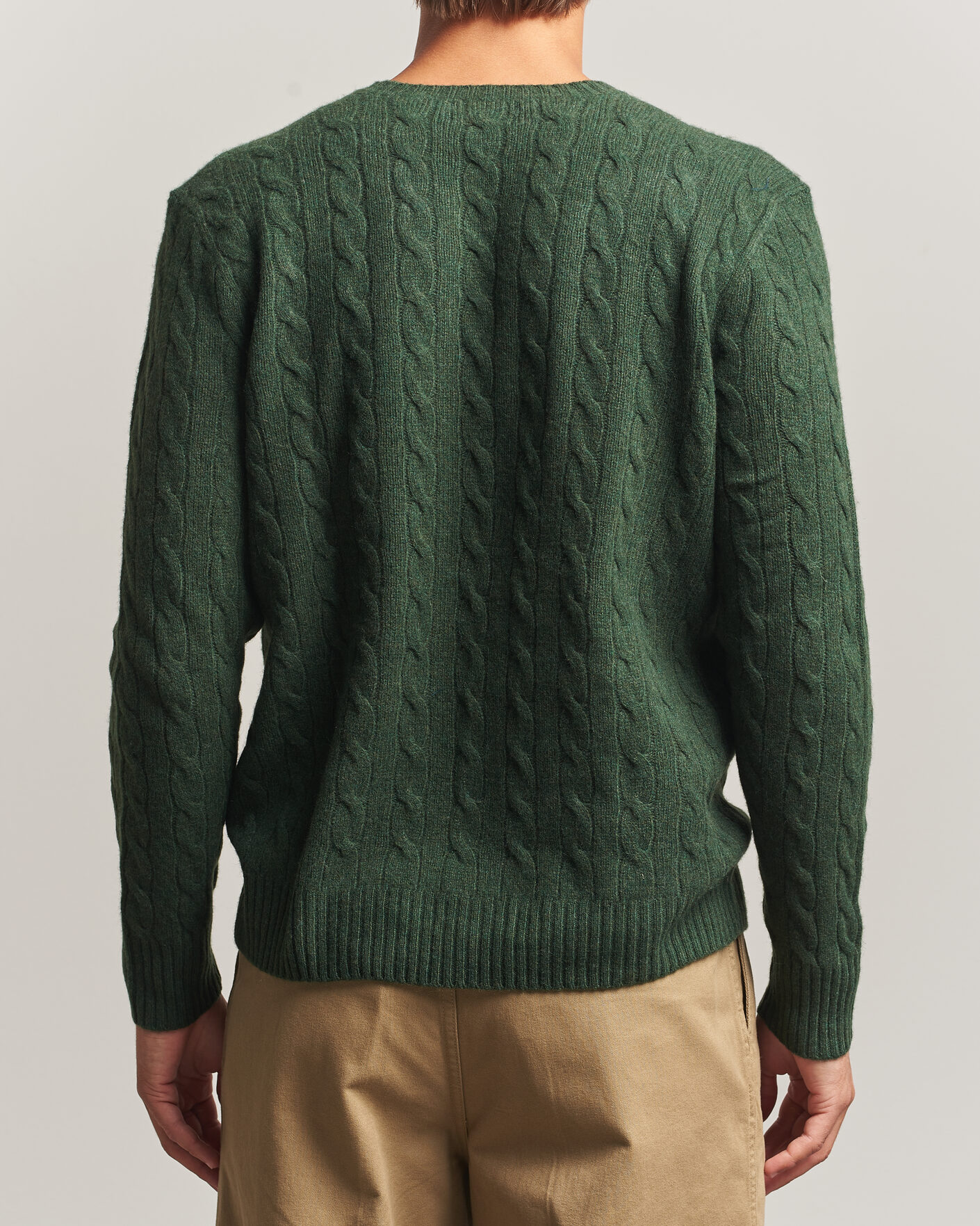 Homme | Pulls Et Tricots | Polo Ralph Lauren | Wool/Cashmere Cable Crew Neck Lodgepole Pine Heather