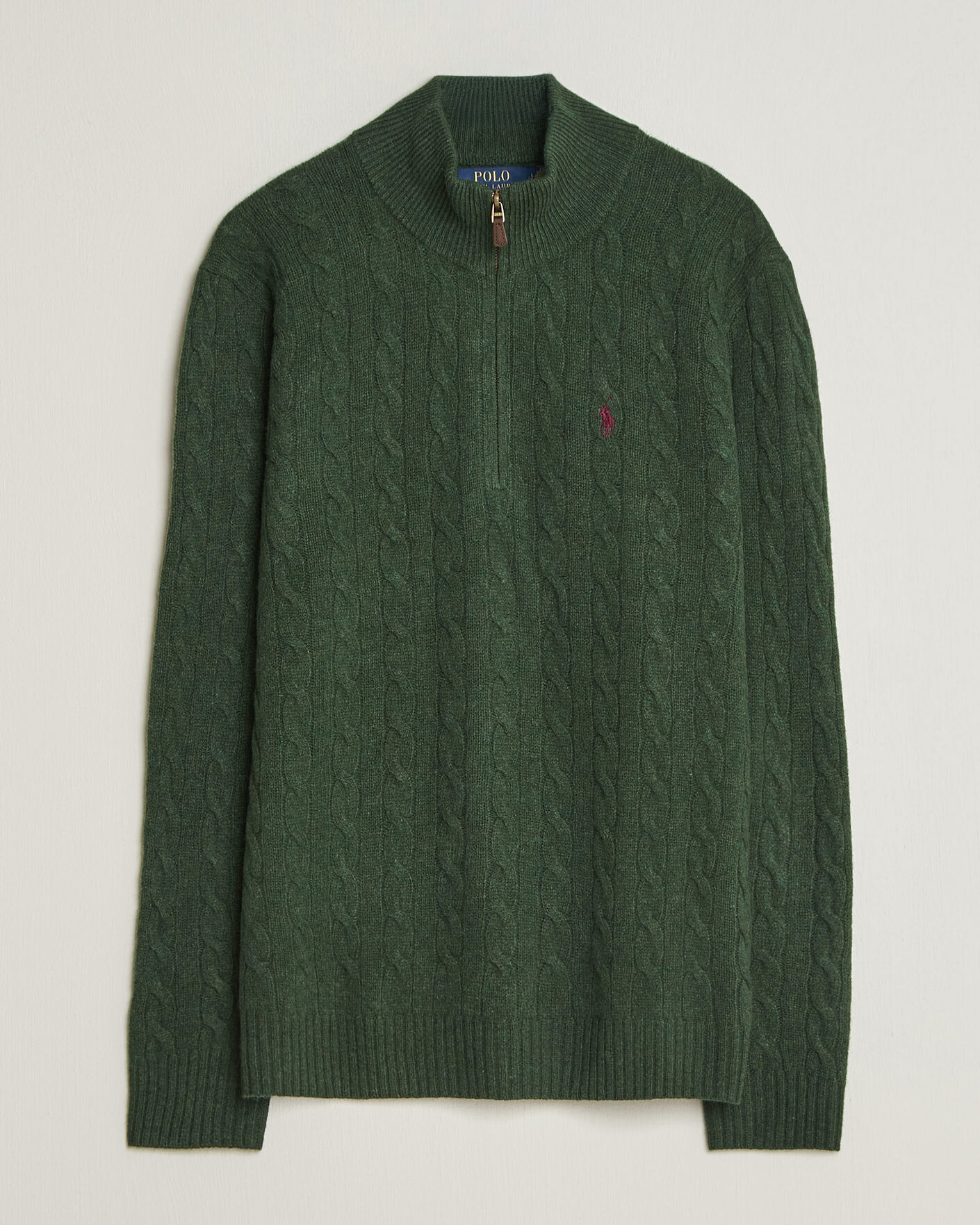 Homme | Pulls Et Tricots | Polo Ralph Lauren | Wool/Cashmere Cable Half Zip Lodgepole Pine Heather