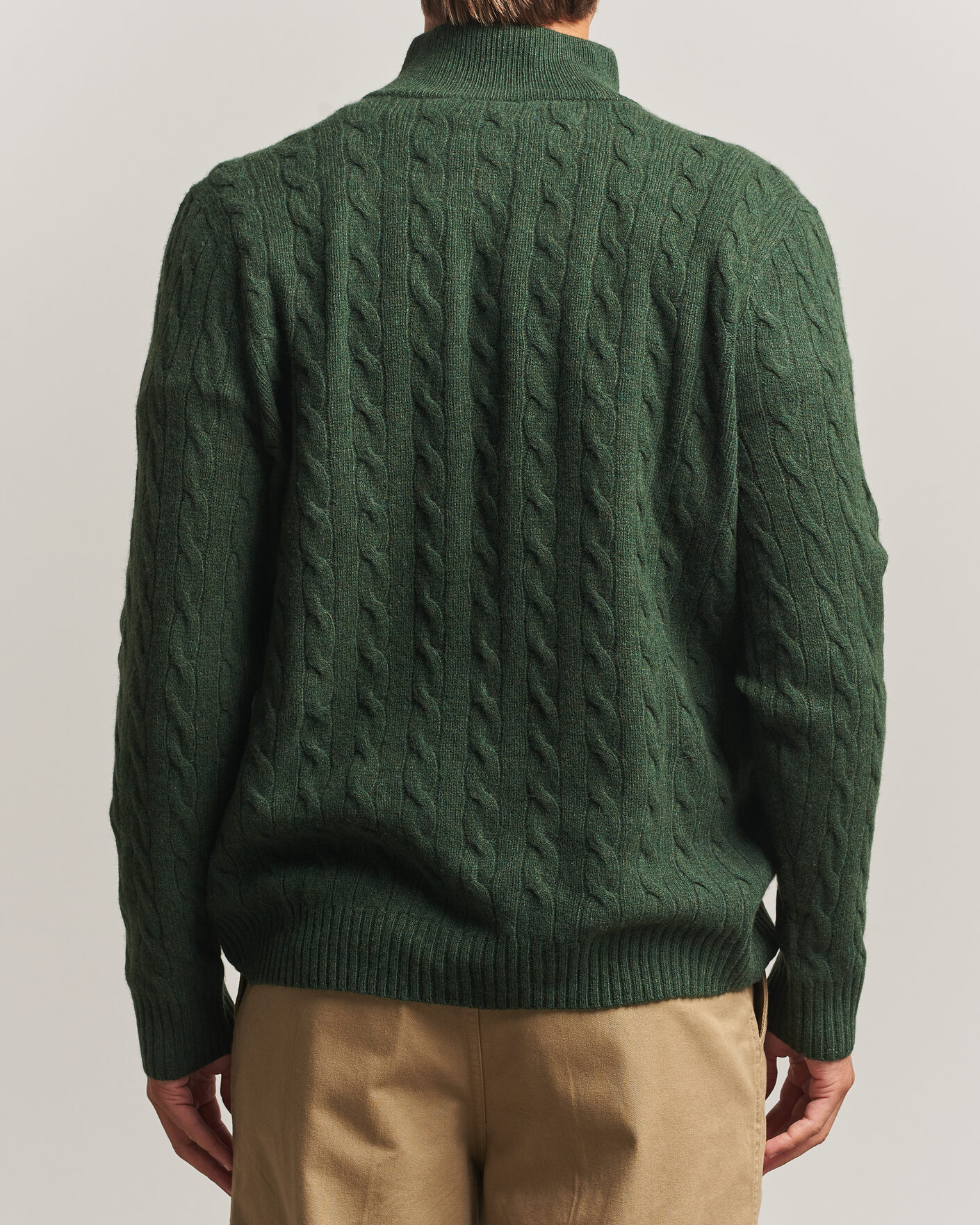 Homme | Pulls Et Tricots | Polo Ralph Lauren | Wool/Cashmere Cable Half Zip Lodgepole Pine Heather