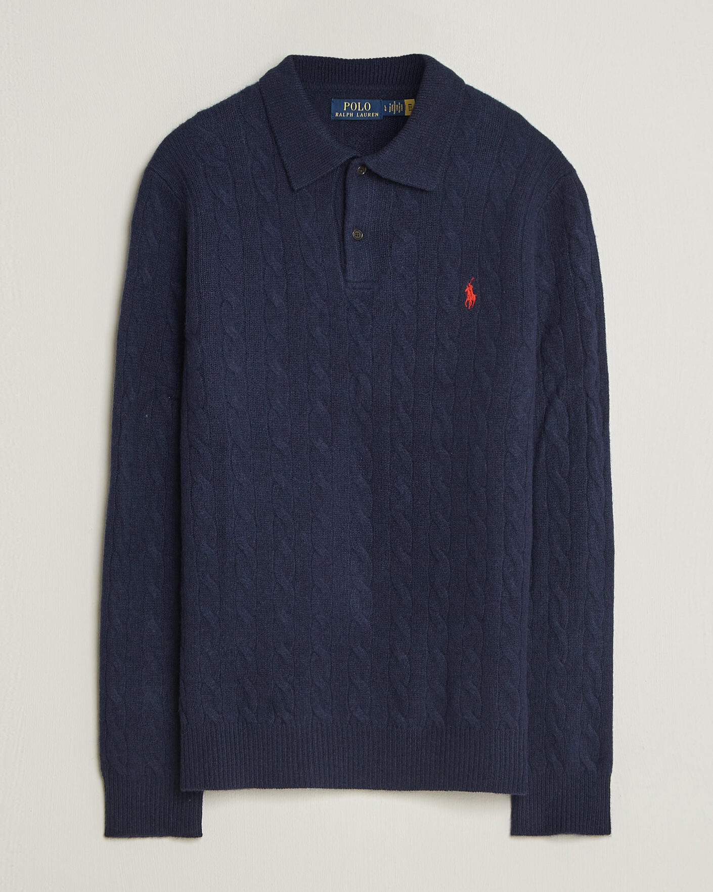 Homme | Pulls Et Tricots | Polo Ralph Lauren | Wool/Cashmere Cable Knit Polo Hunter Navy