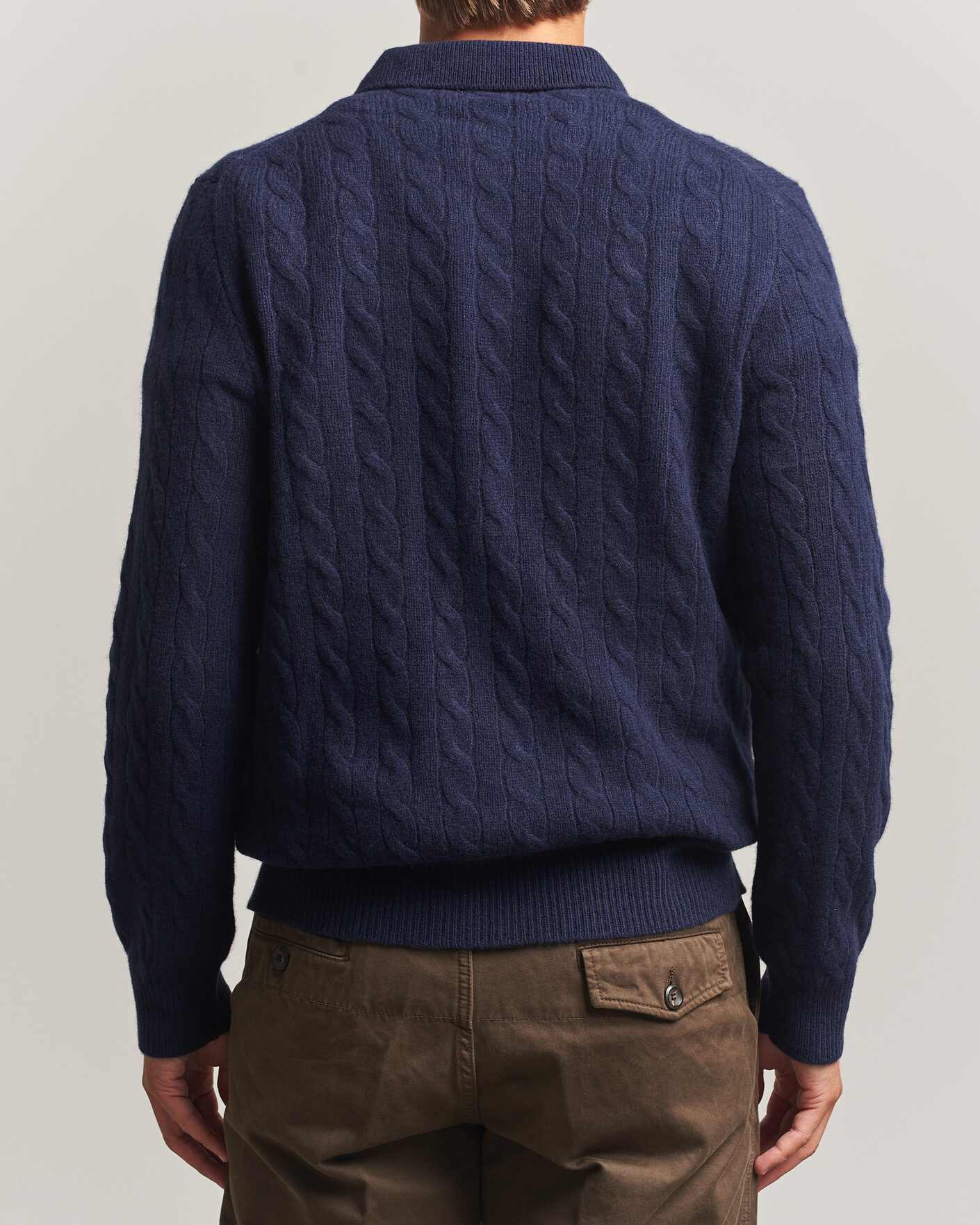 Homme | Pulls Et Tricots | Polo Ralph Lauren | Wool/Cashmere Cable Knit Polo Hunter Navy